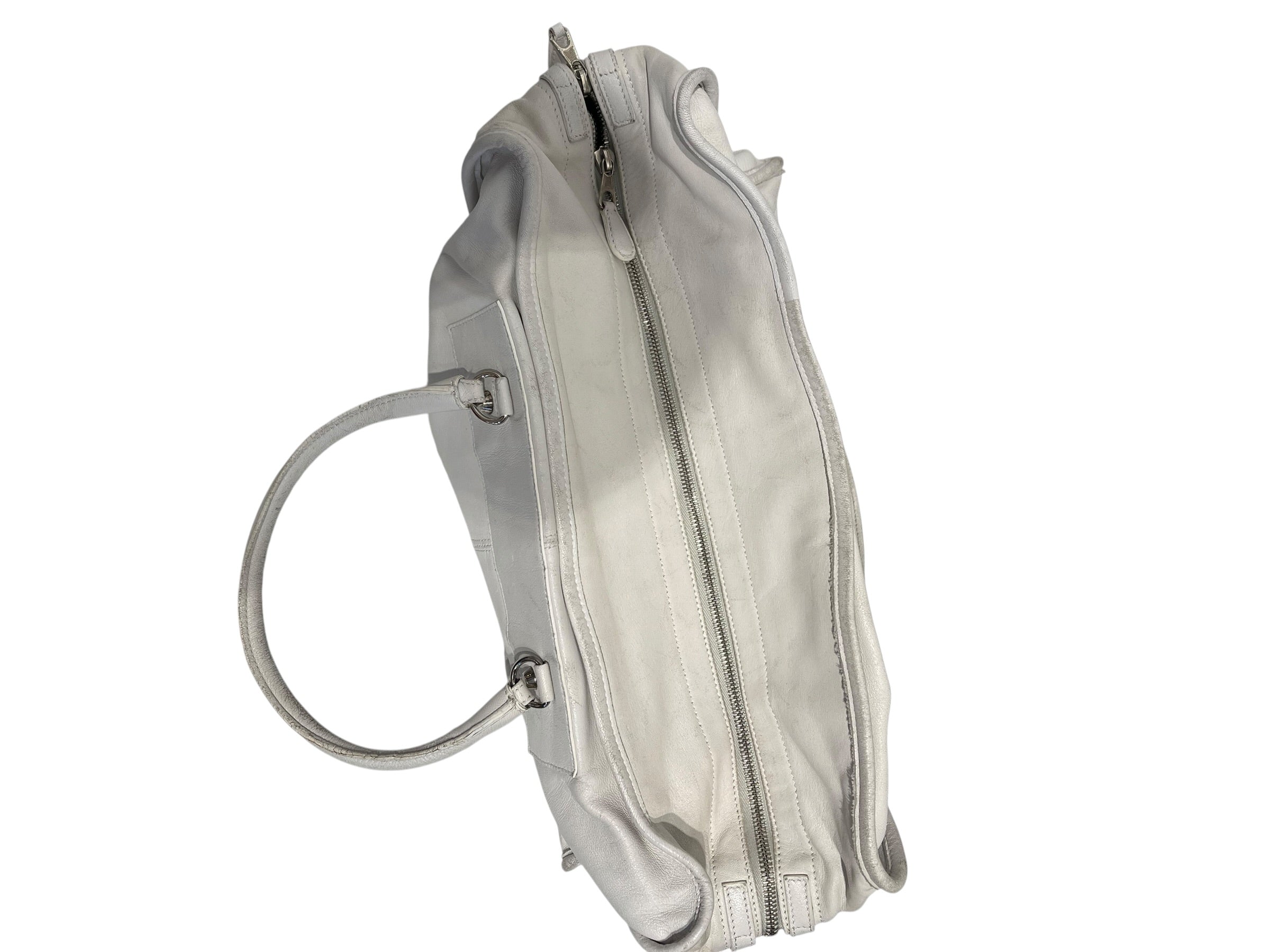BALENCIAGA/Tote Bag/Leather/WHT/113965 MIDSIZE WHITE HANDBAG view 3