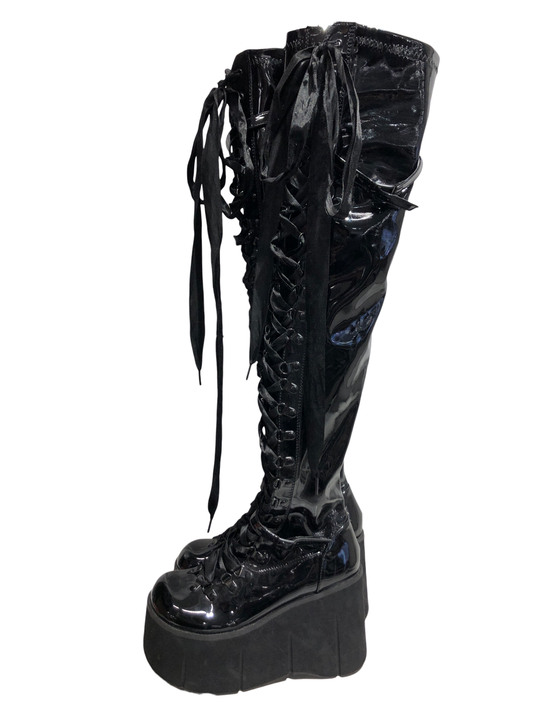 Demonia/Long Boots/US 8.5/Leather/BLK/ view 3