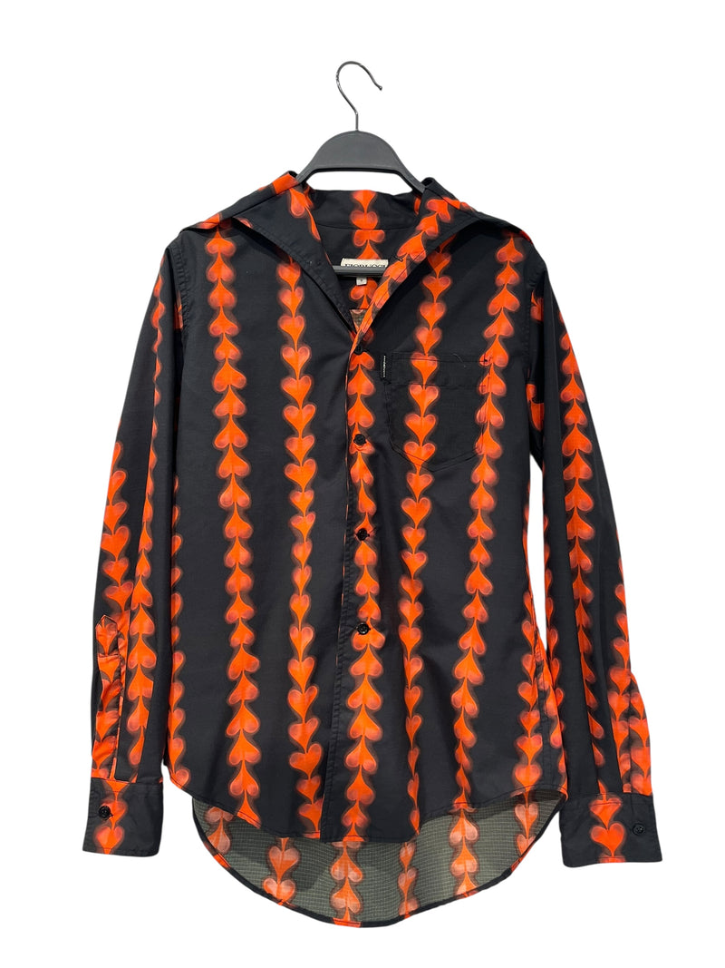 FIORUCCI/LS Shirt/S/Cotton/BLK/All Over Print/heart print