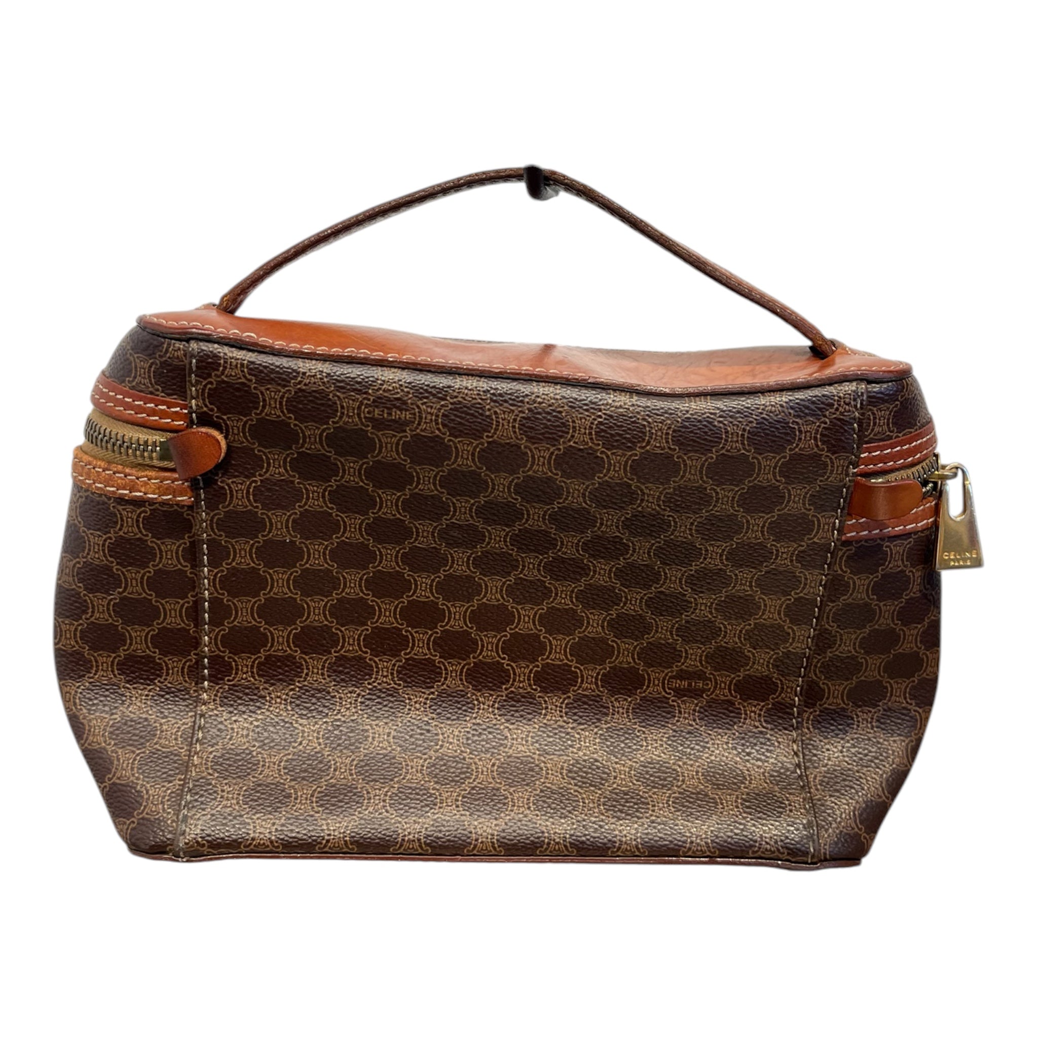 CELINE/Hand Bag/Monogram/Leather/BRW/MACADAM CANVAS VANITY view 2