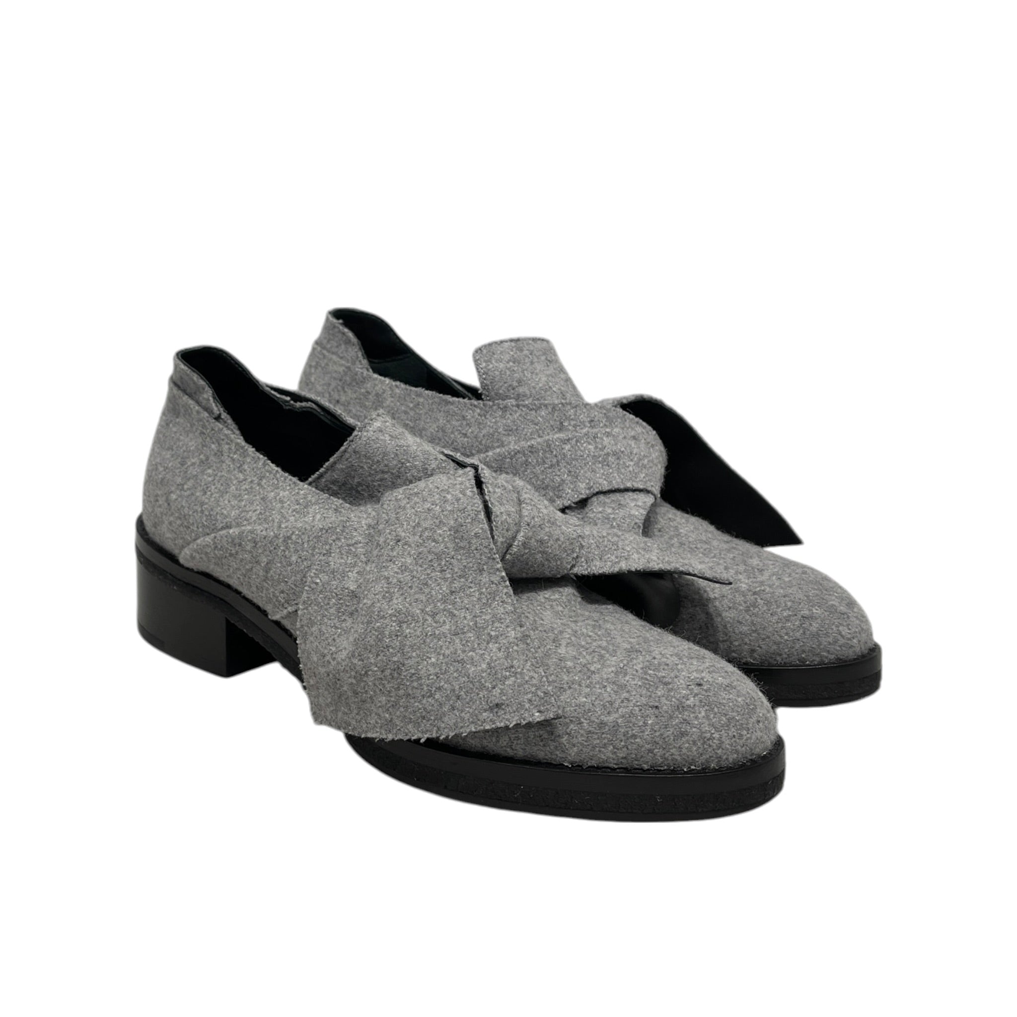 PROENZA SCHOULER/Loafers/EU 36/Wool/GRY/TIE WOOL LOAFER view 1