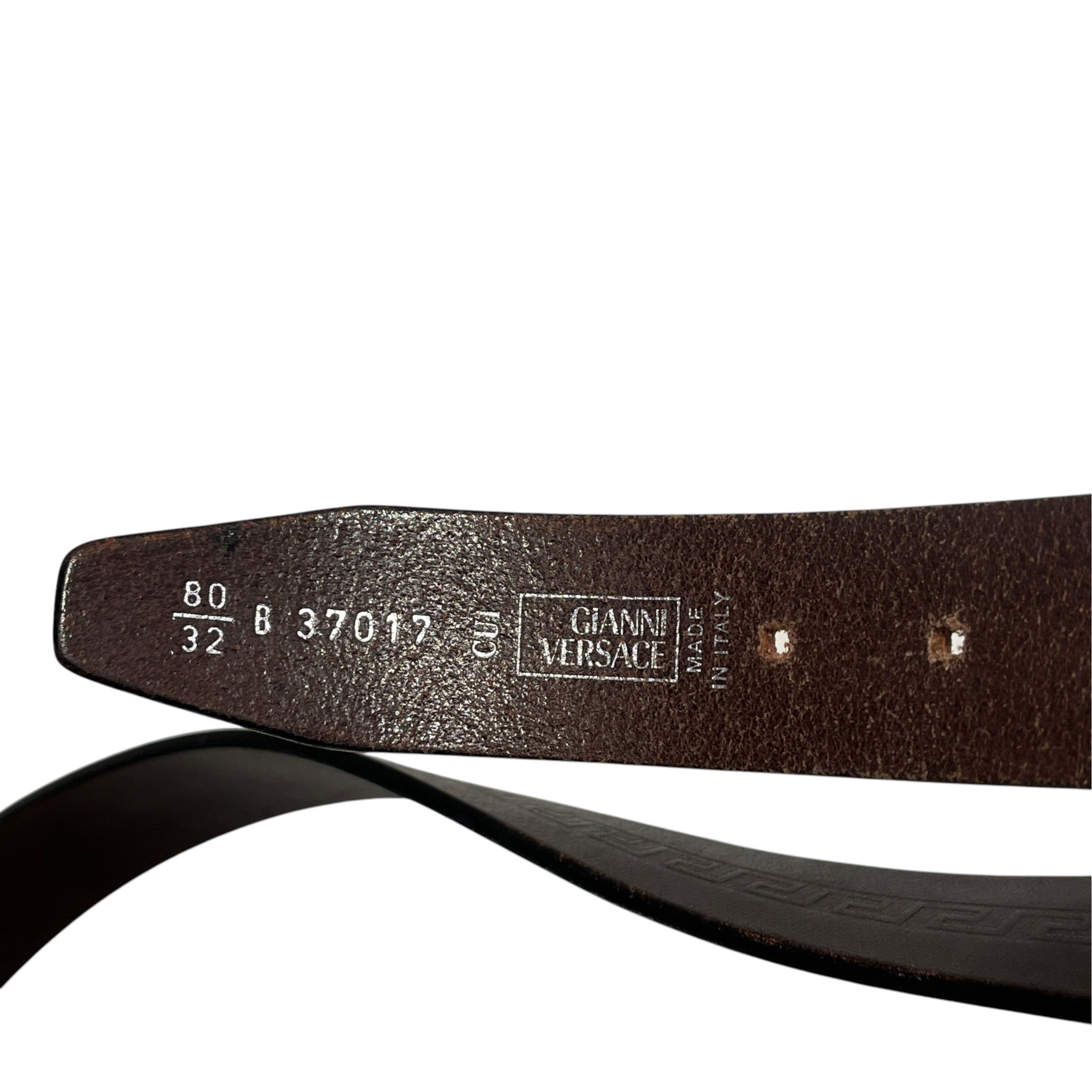 GIANNI VERSACE/Belt/Leather/BRW/M's/80/32 medusa square logo view 3