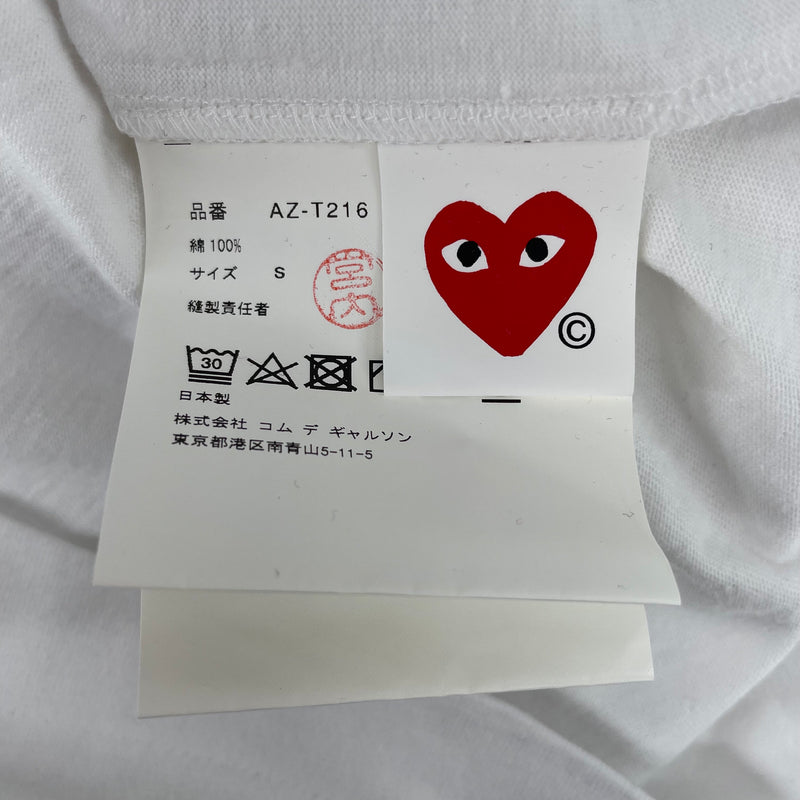 PLAY COMME des GARCONS/T-Shirt/S/Cotton/WHT/MINI GOLD HEART