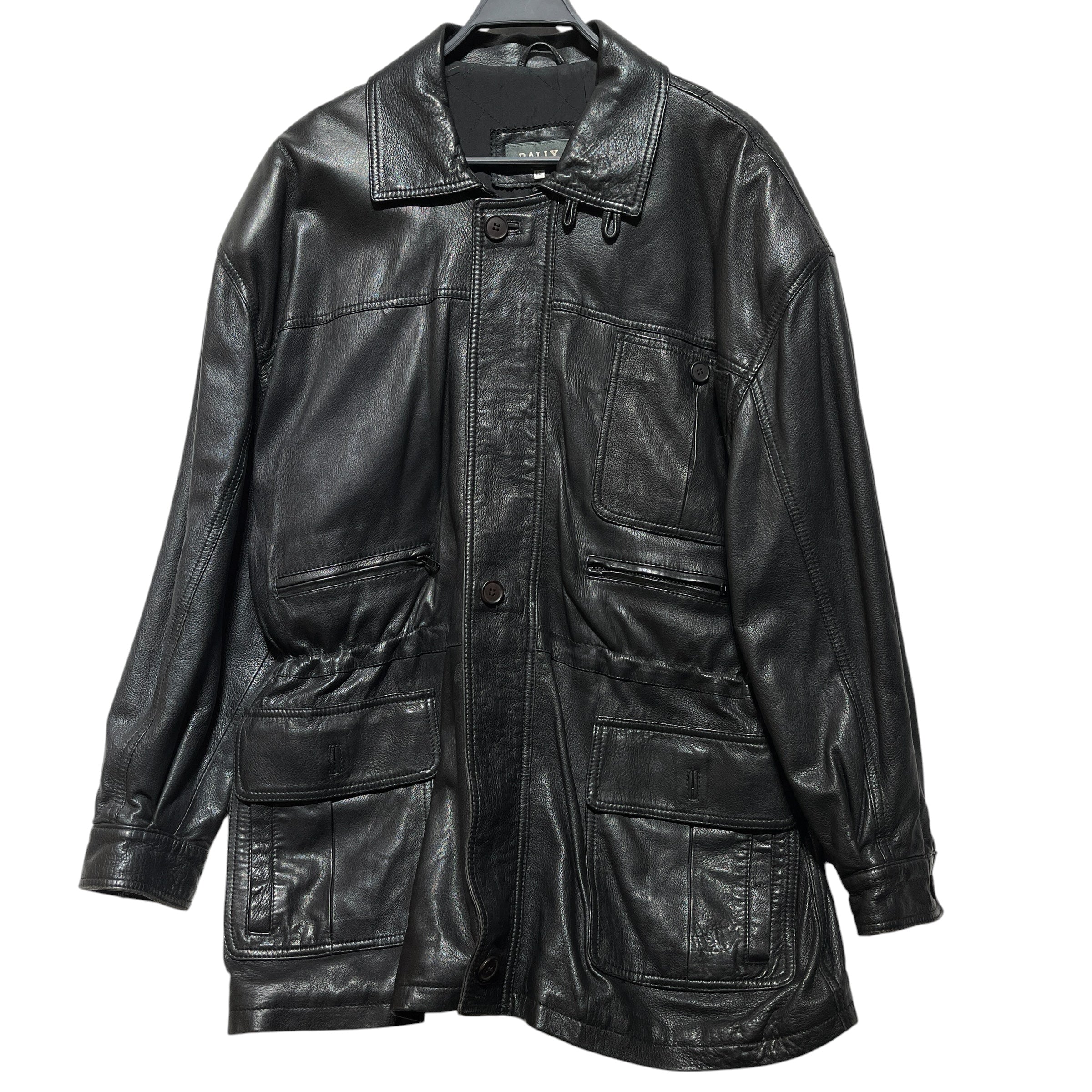 BALLY/Leather Jkt/42/Leather/BLK/Lambskin Leather Peacoat view 1