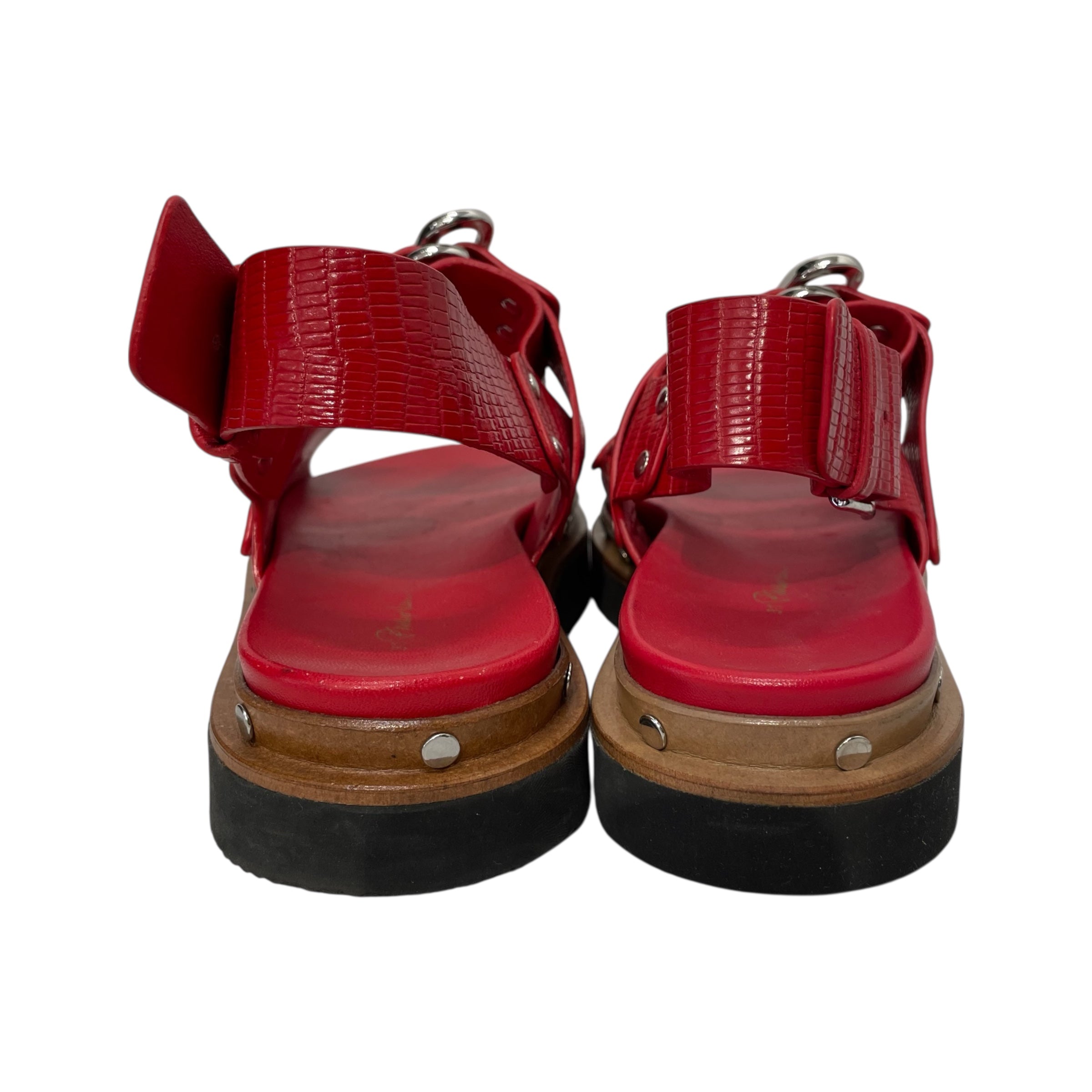 3.1 phillip lim/Sandals/EU 39/Leather/RED/RING ON BUCKLE view 4