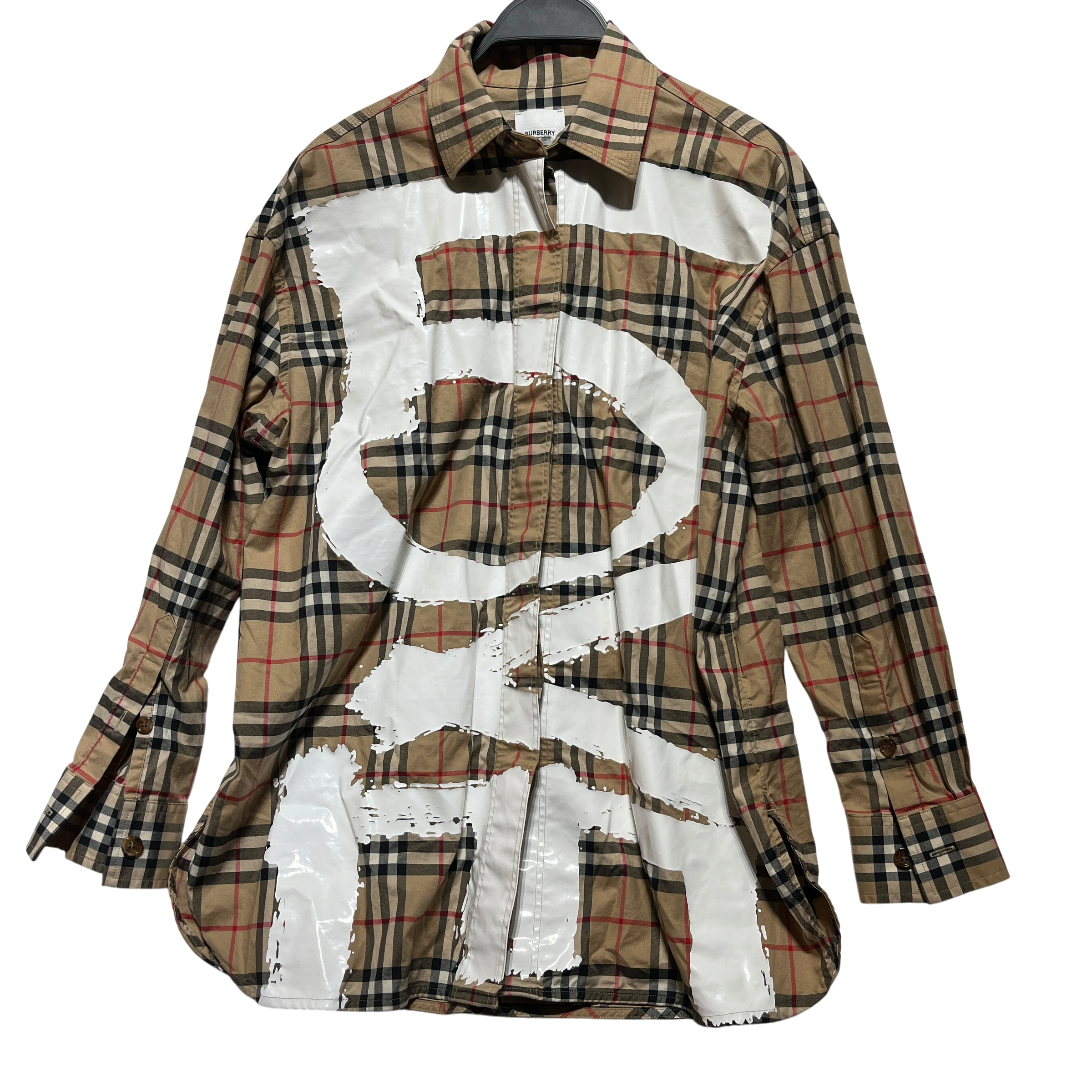 BURBERRY LONDON/Flannel Shirt/0/Cotton/BEG/Plaid/LOVE PAINT view 1
