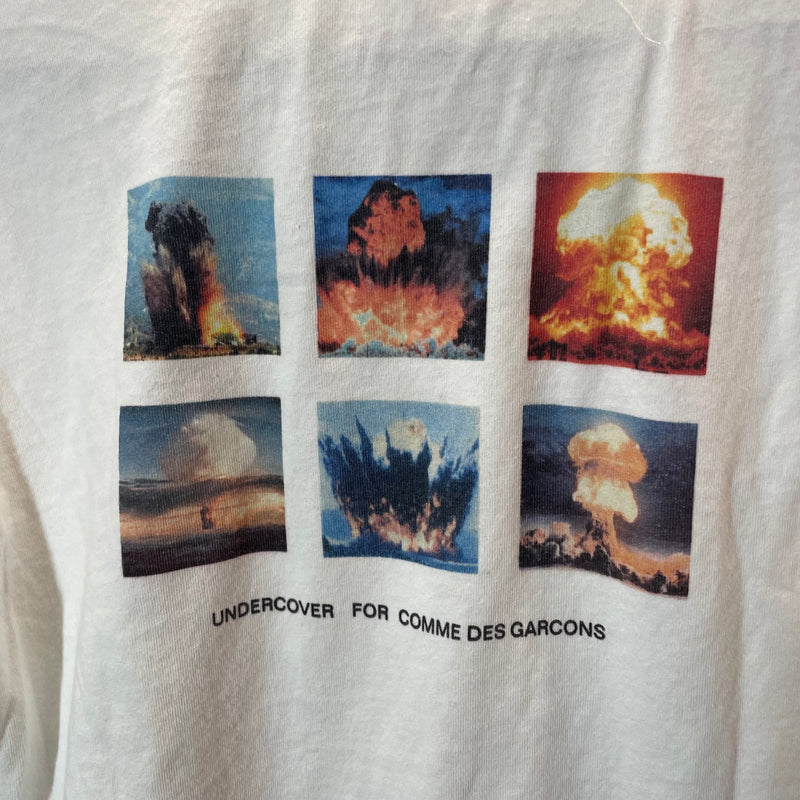 UNDERCOVER/COMME des GARCONS/T-Shirt/L/Cotton/WHT/EXPLOSION TEE