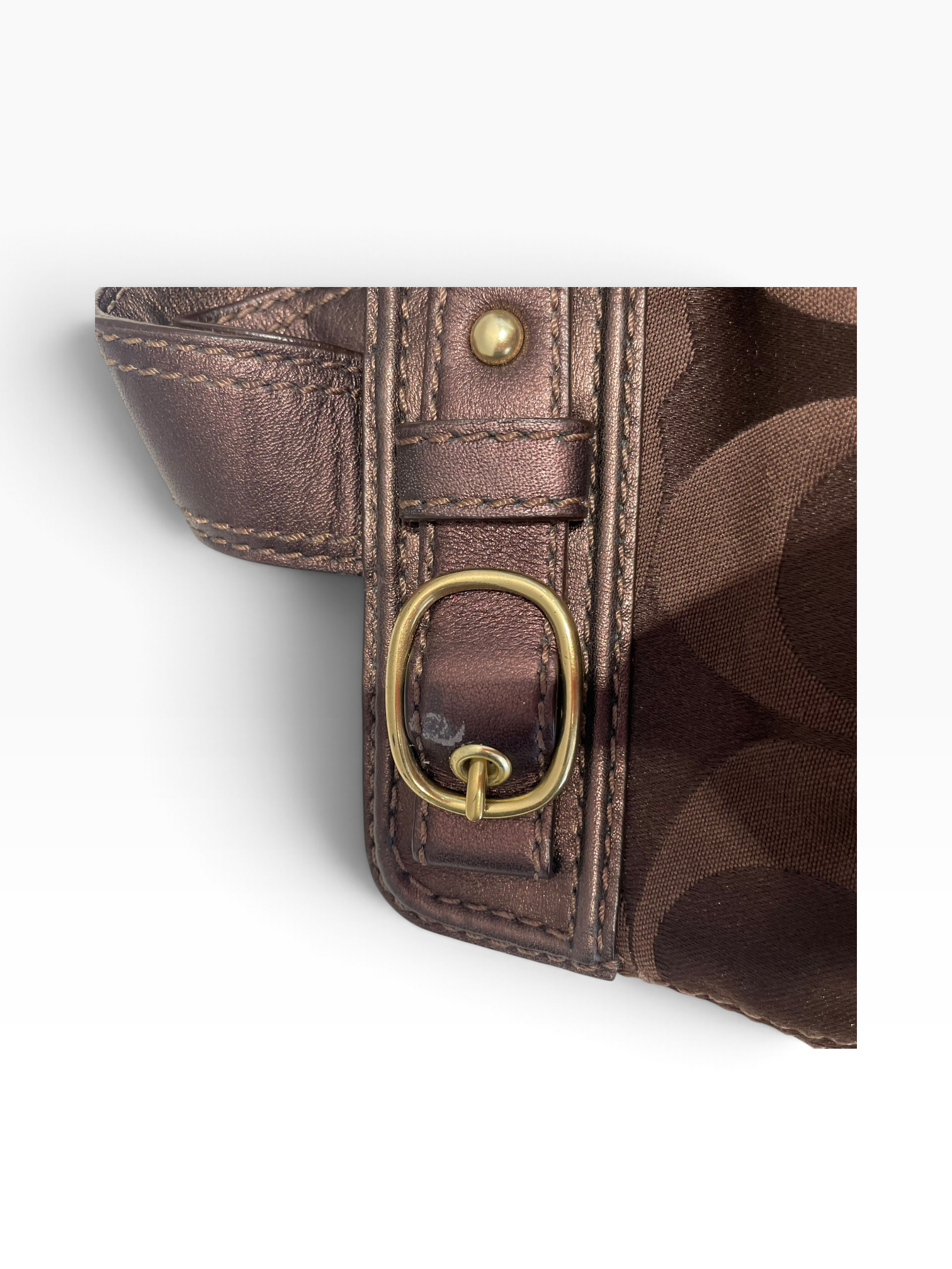 COACH/Bag/Monogram/Cotton/BRW/c pleated garnet turnlock view 9