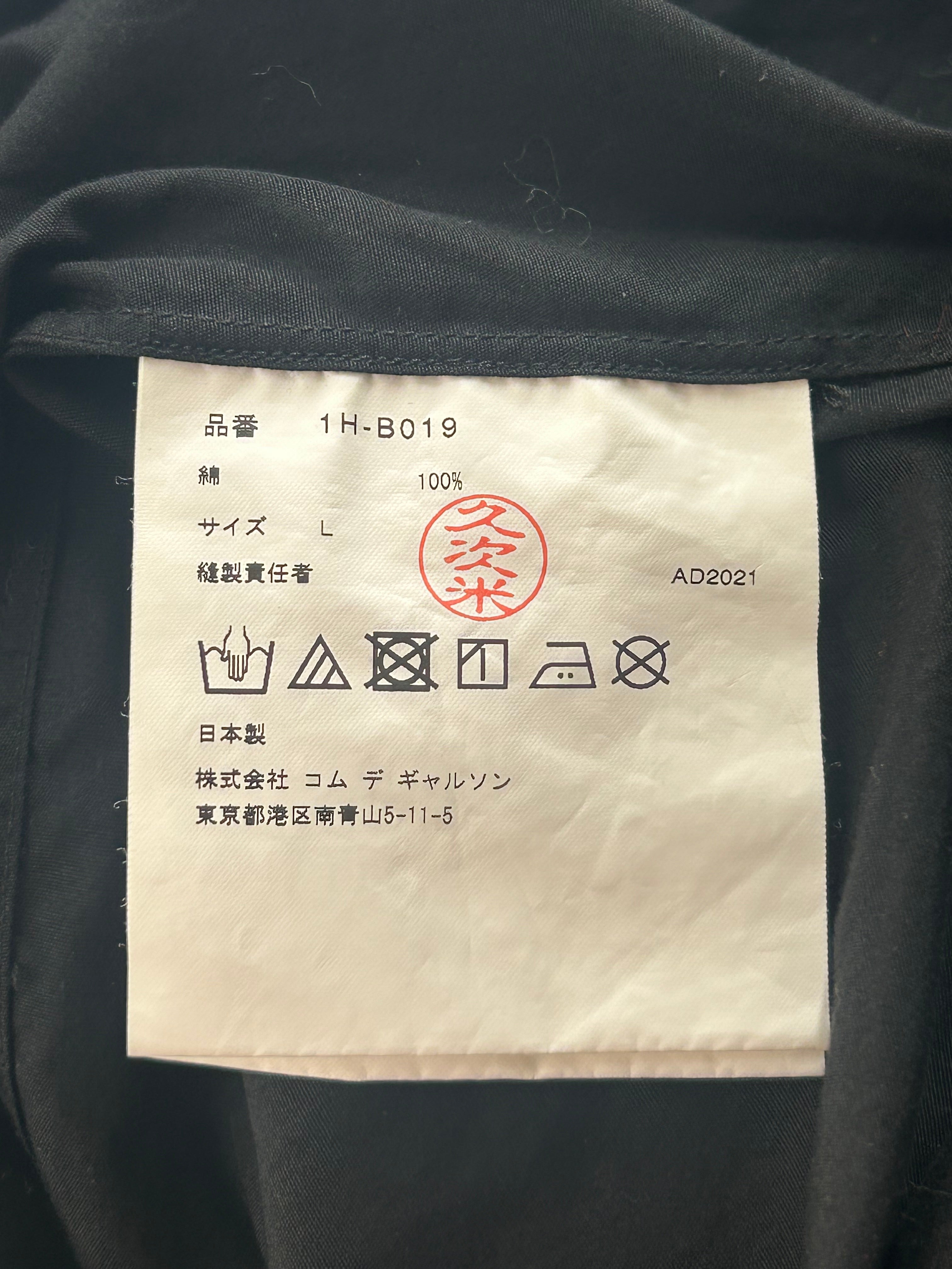 BLACK COMME des GARCONS/LS Shirt/L/Cotton/BLK/BUTTON UP view 3