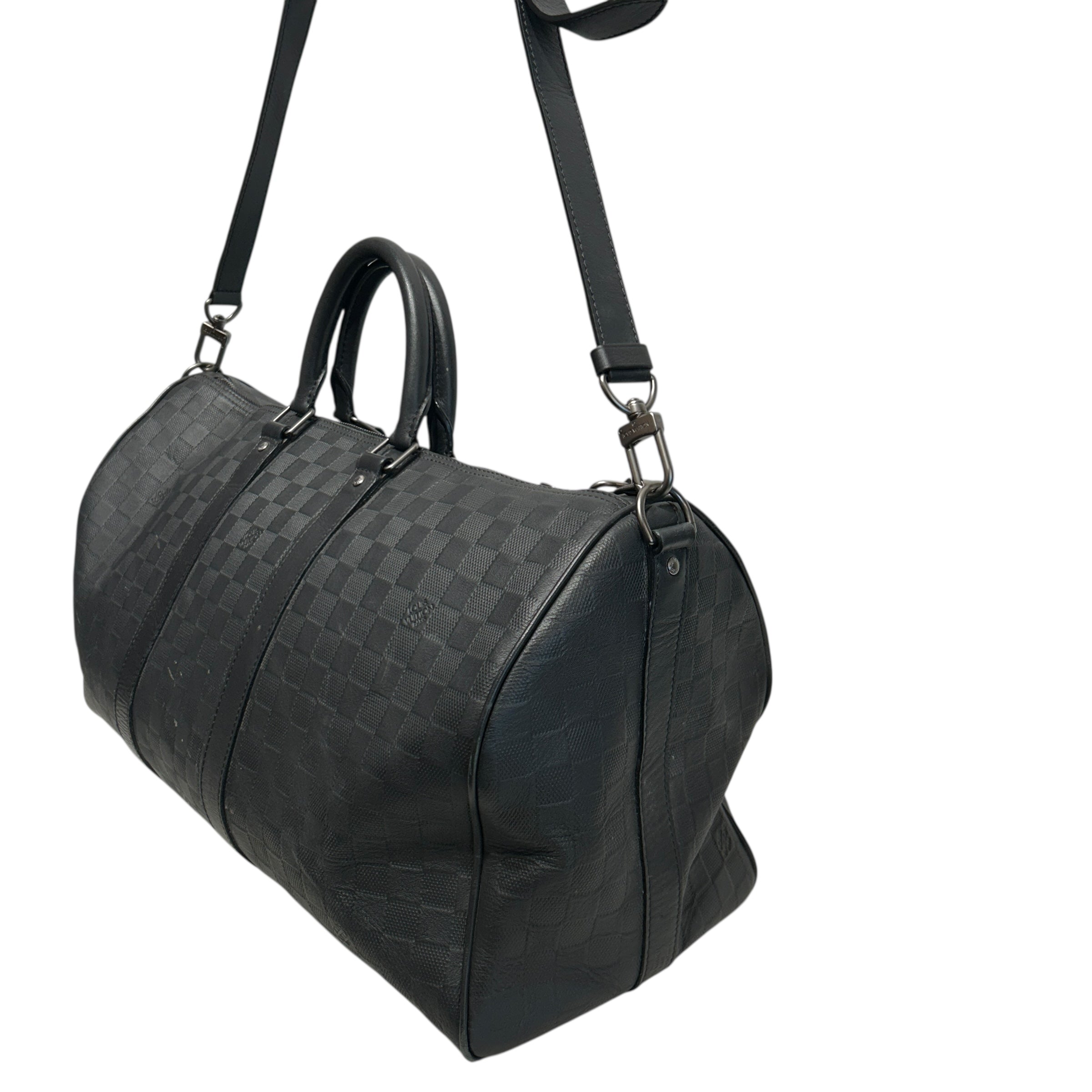 LOUIS VUITTON/Bag/Leather/BLK/Keepall Bandouliere view 6