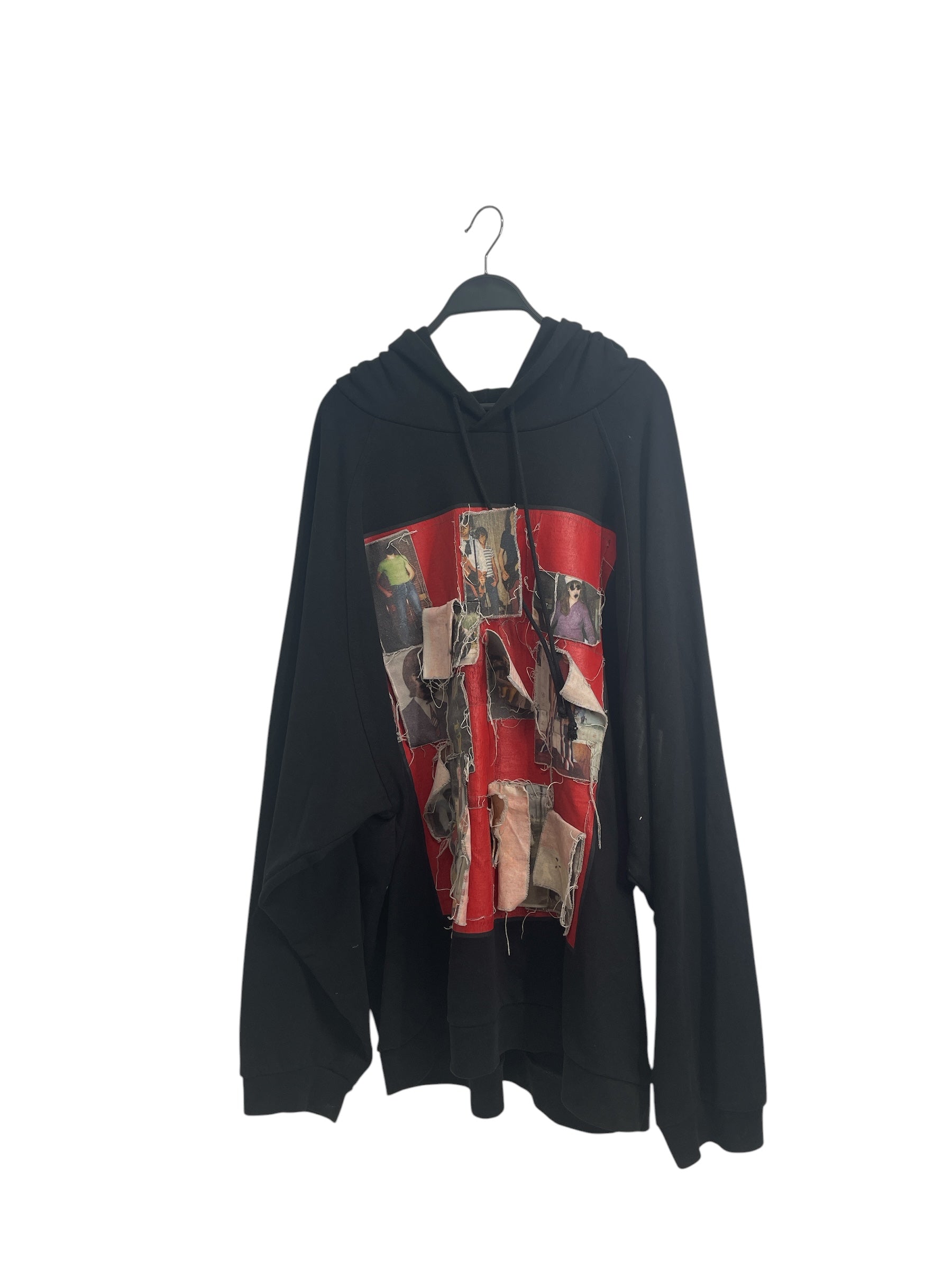 RAF SIMONS/Hoodie/L/Cotton/BLK/RED COLLAGE/GRAPHIC PANELS view 1