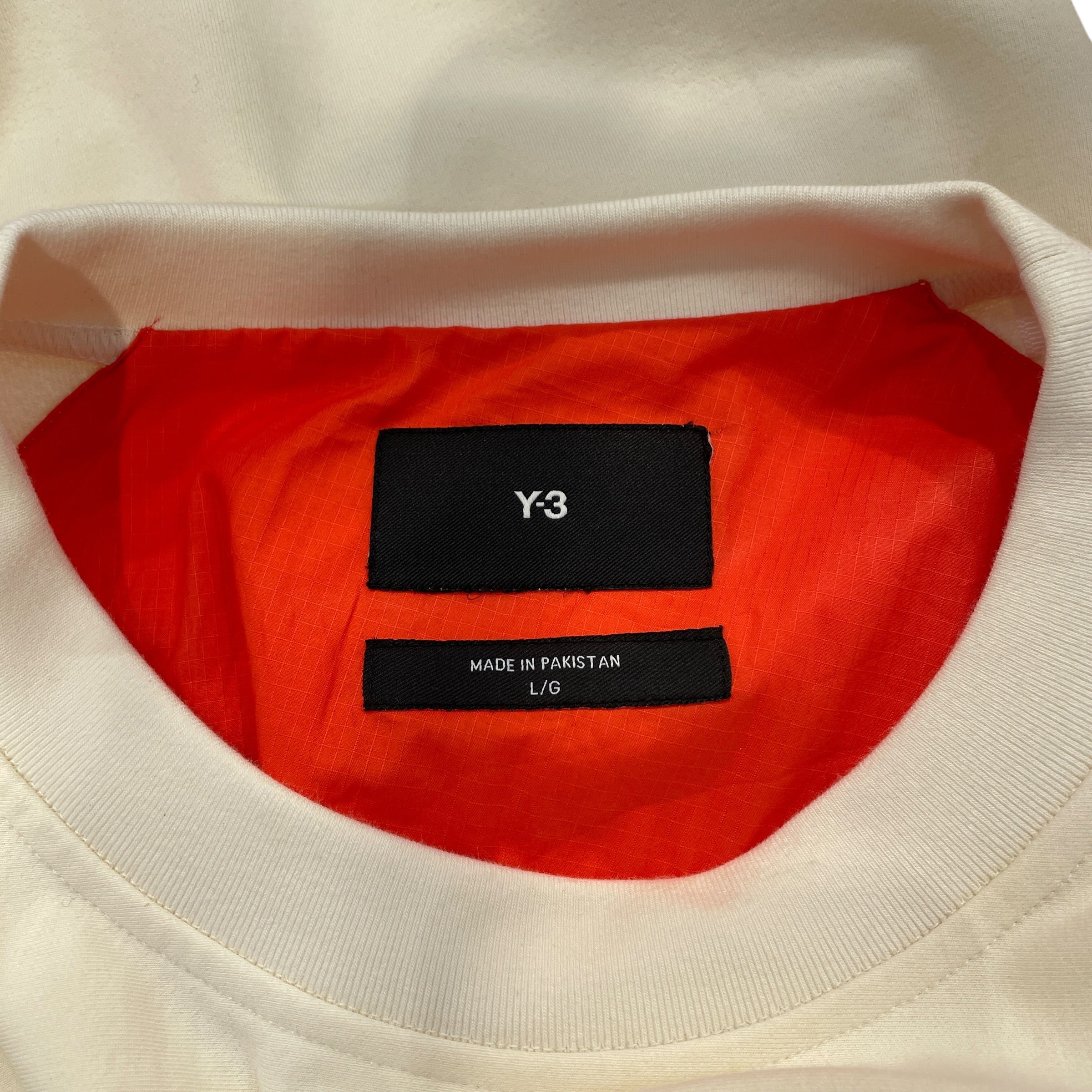 Y-3/Sweatshirt/L/Cotton/CRM/colorblock crewneck view 3