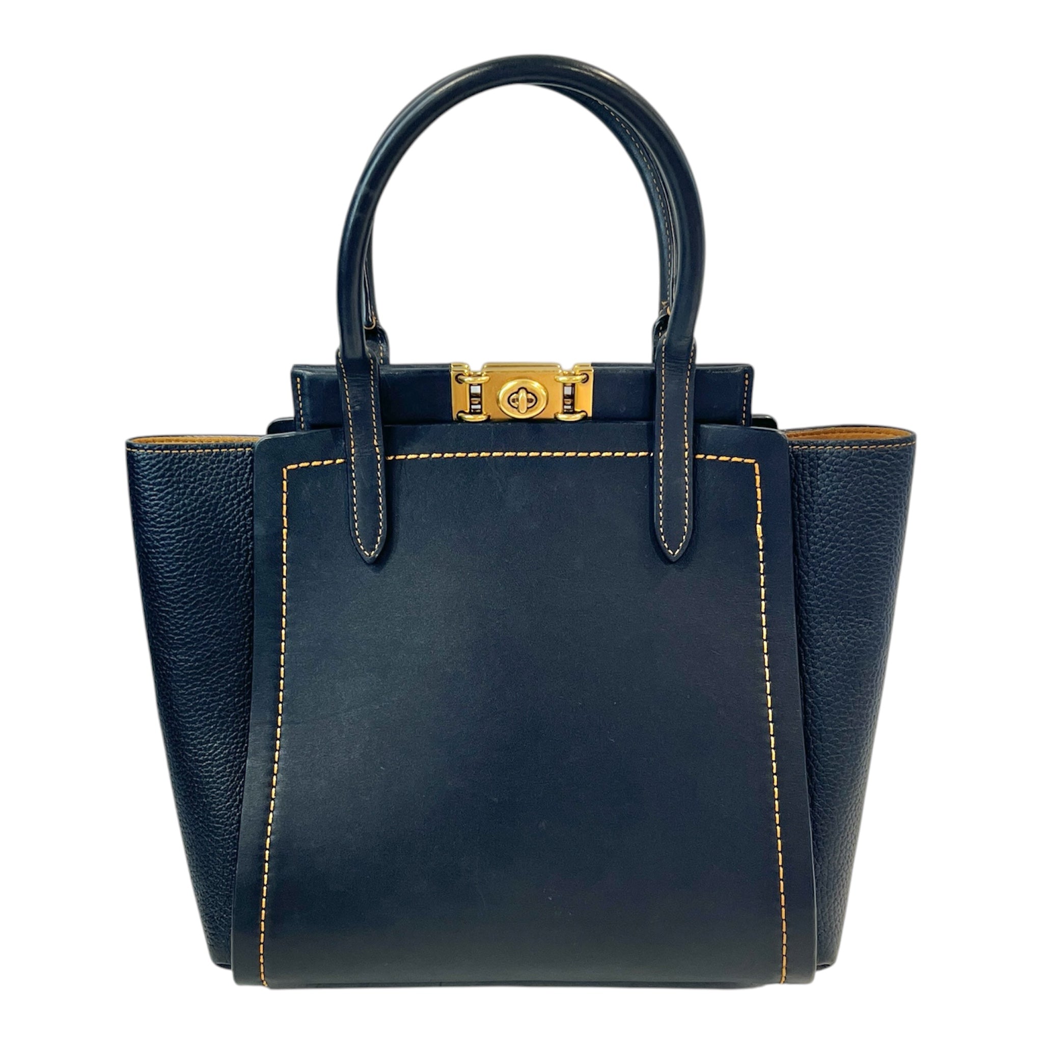 COACH/Tote Bag/Leather/NVY/TROUPE TURNLOCK TOTE view 1