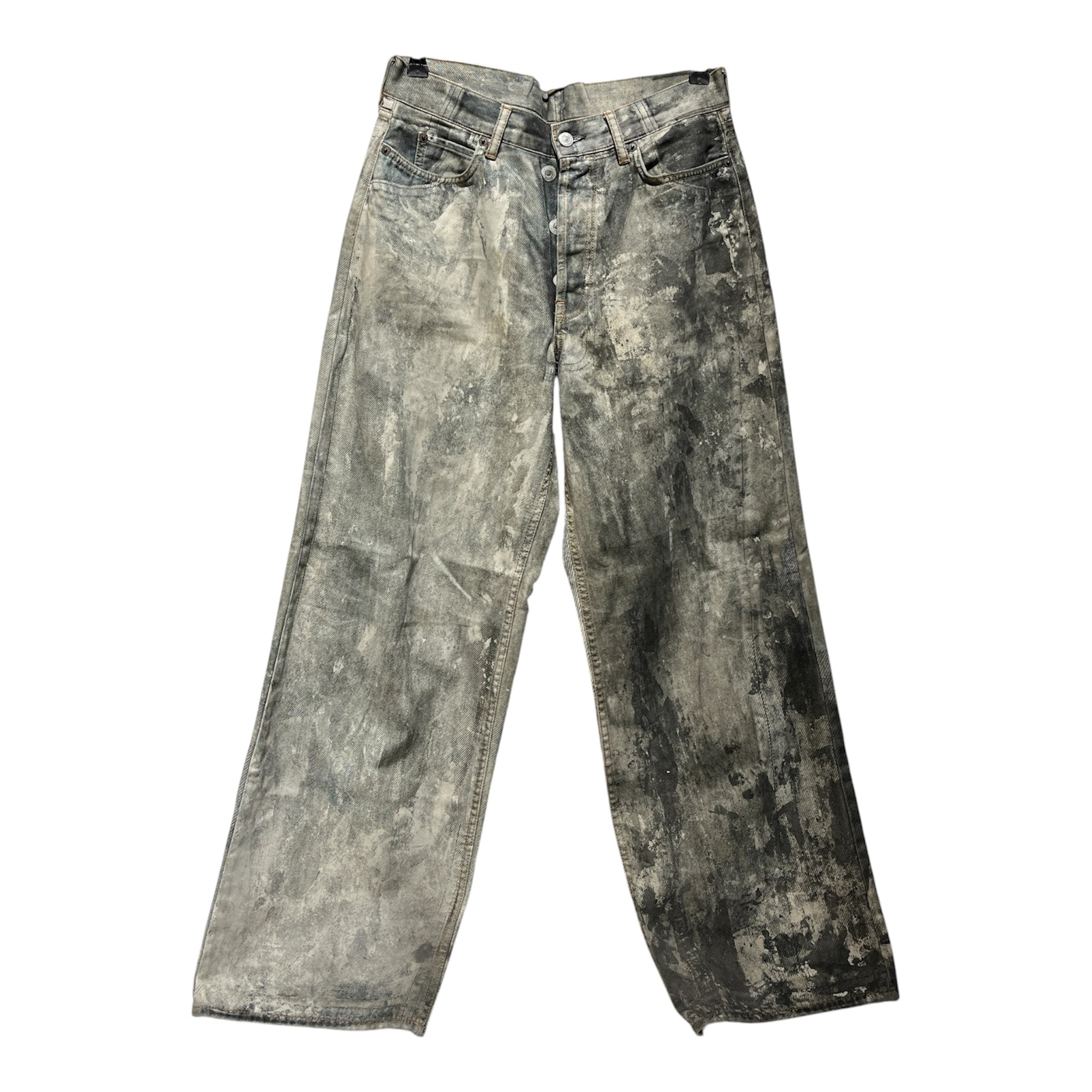 Acne Studios/Straight Pants/46/Cotton/GRN/Button Fly/Camouflage/PRINTED BUTTON FLY/PINK STITCH view 1