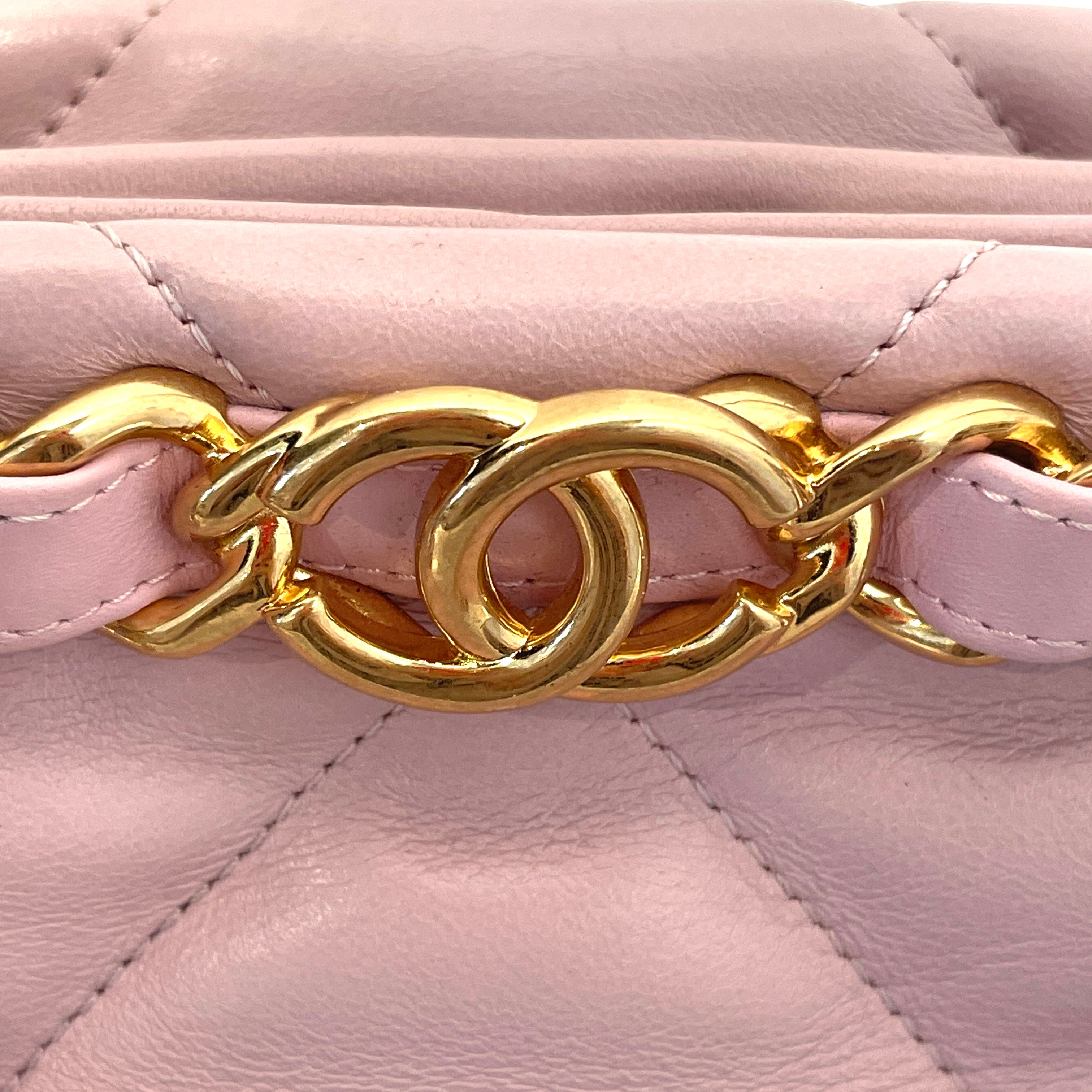 CHANEL/Hand Bag/Lambskin/PNK/CC Logo Matelasse Quilted view 5