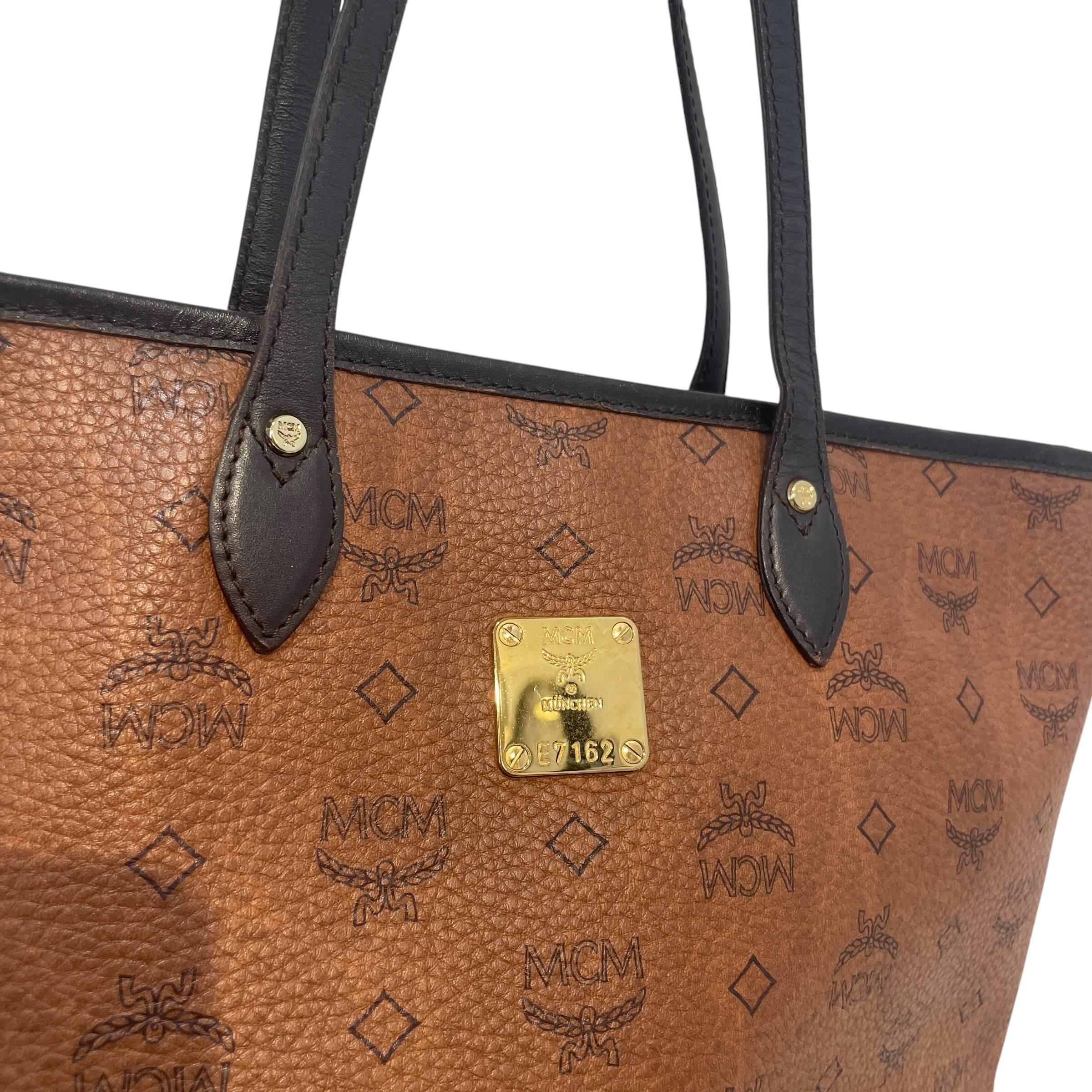 MCM/Tote Bag/Monogram/Leather/BRW/Viscetos Shopping Tote view 3