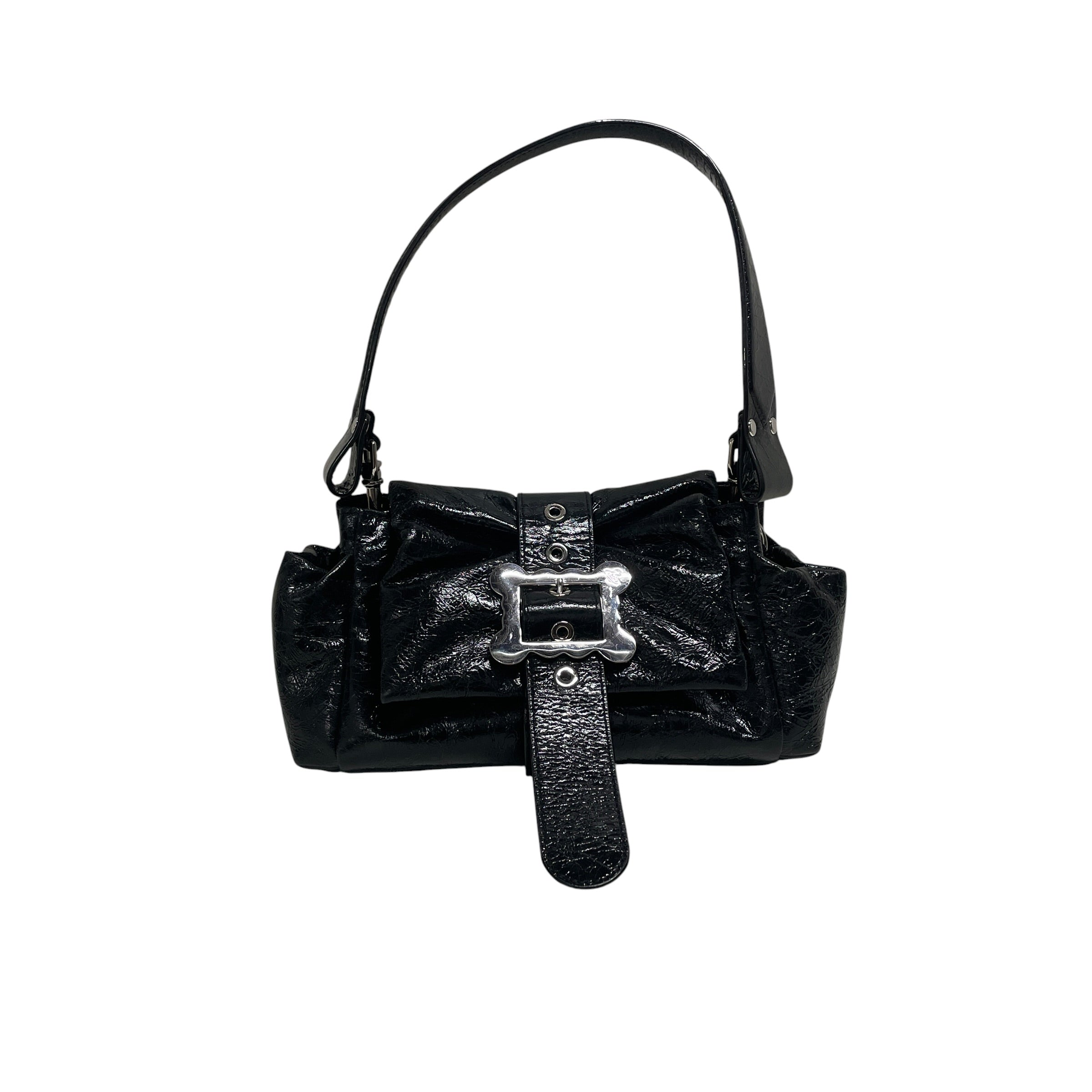 Vivienne Westwood/Bag/Suede/BLK/silver decorative buckle view 1