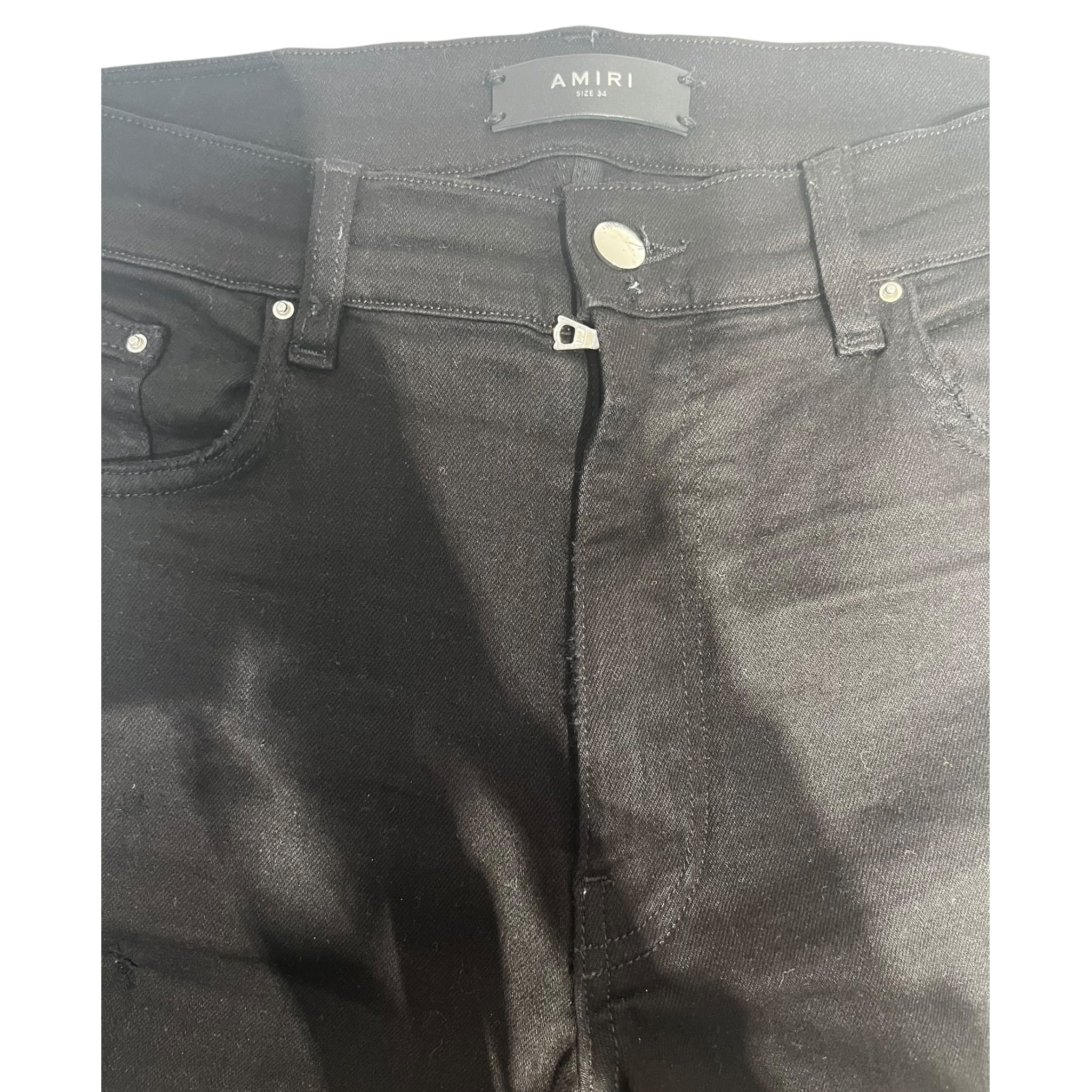 AMIRI/Skinny Pants/34/Cotton/BLK/white painted stripes view 4
