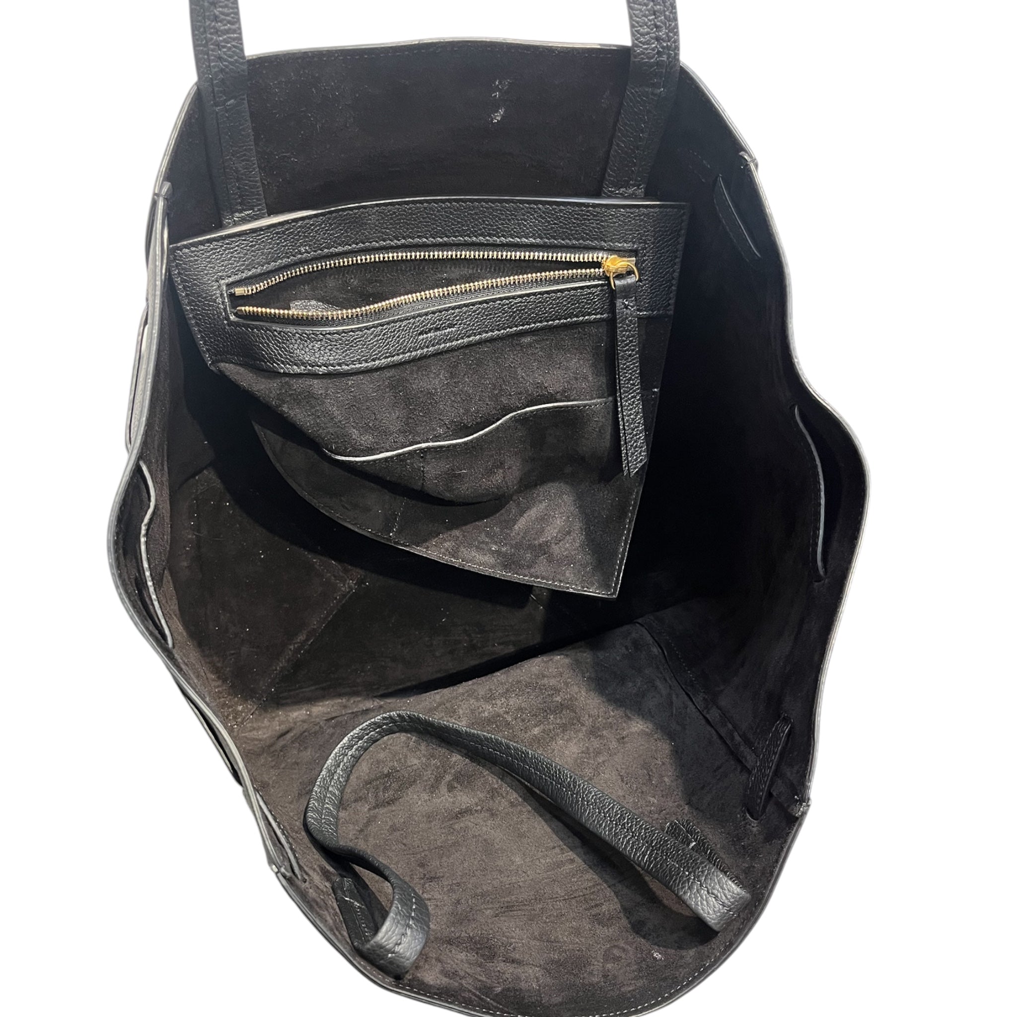 CELINE/Hand Bag/Leather/BLK/GOLD CELINE LOGO SMALL FRONT view 4