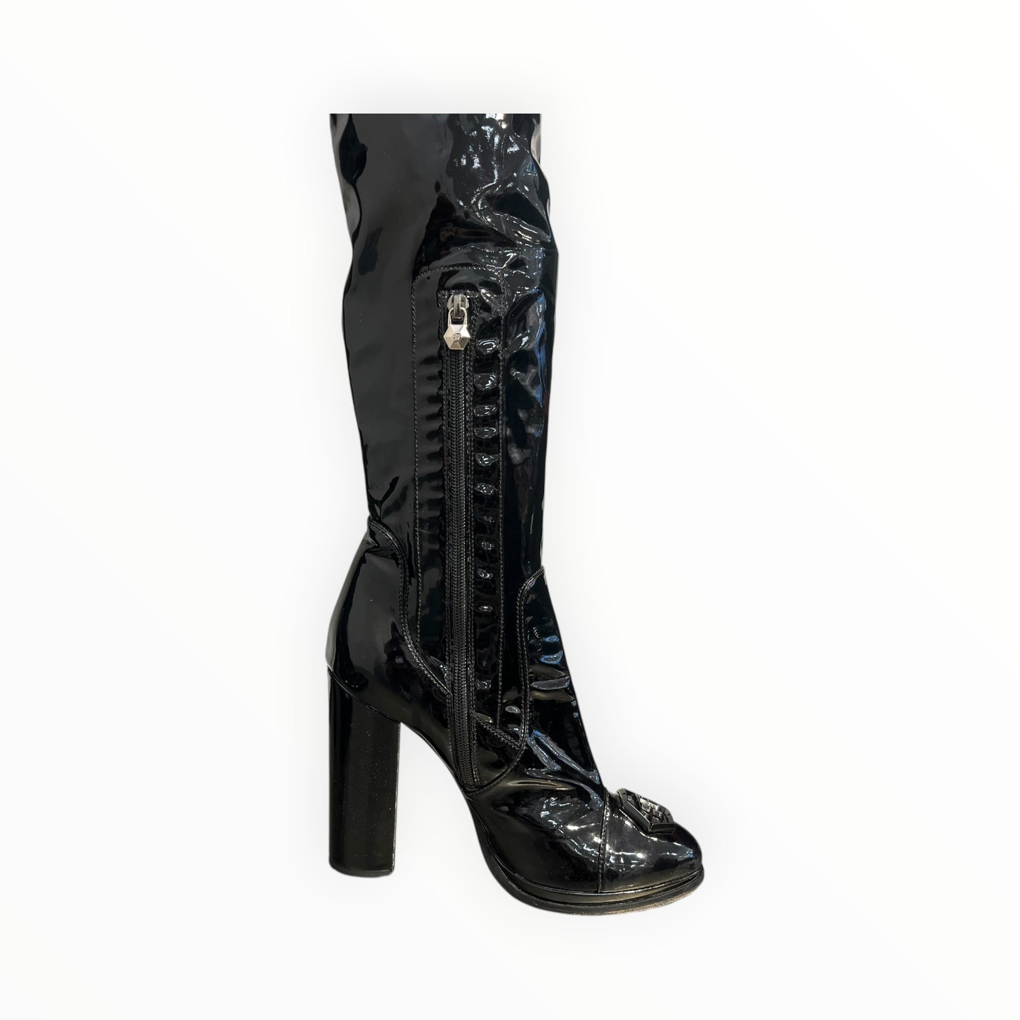 PHILIPP PLEIN/Boots/EU 40/Faux Leather/BLK/Thigh High view 6
