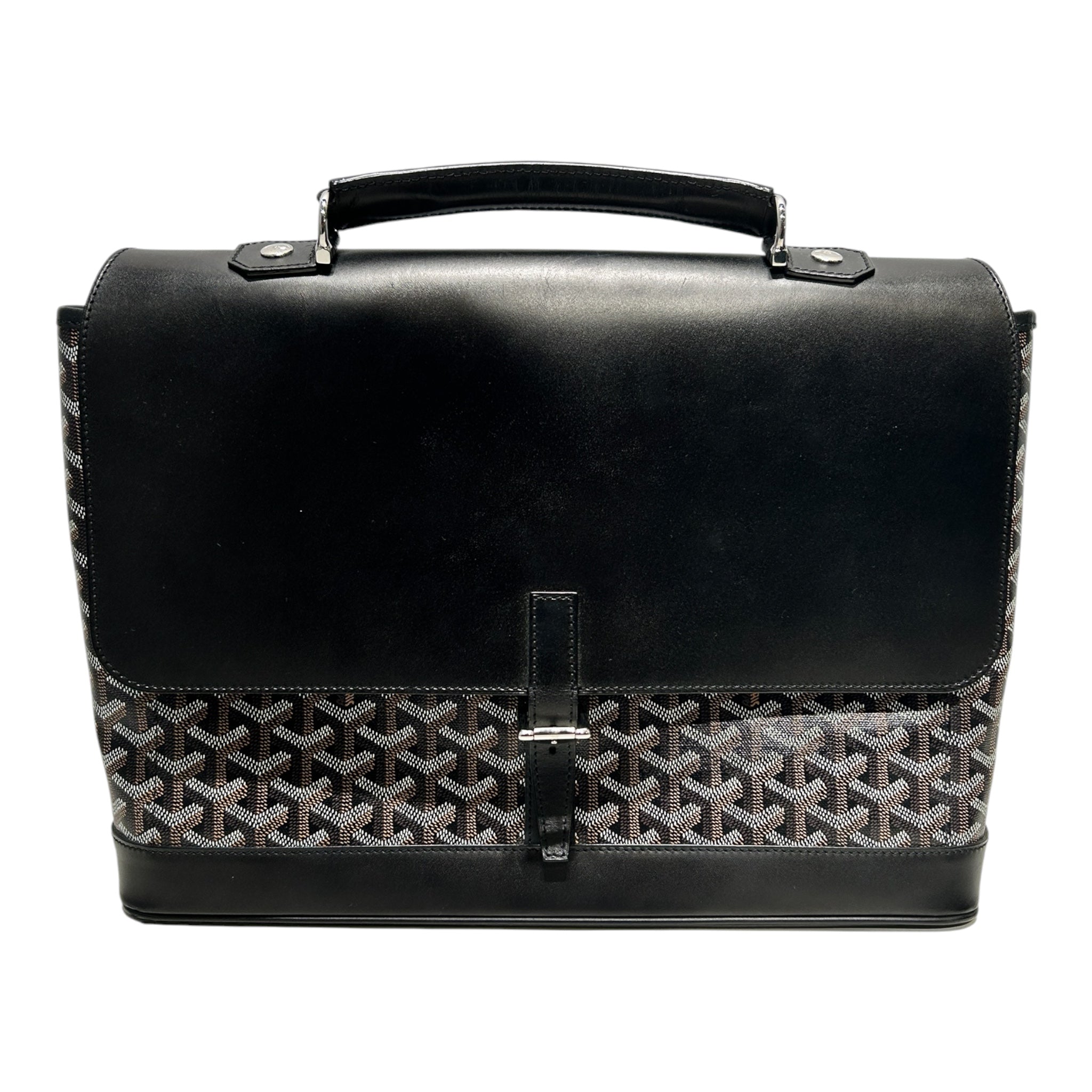 GOYARD/Briefcase/Monogram/BLK/goyardine buckle briefcase view 1