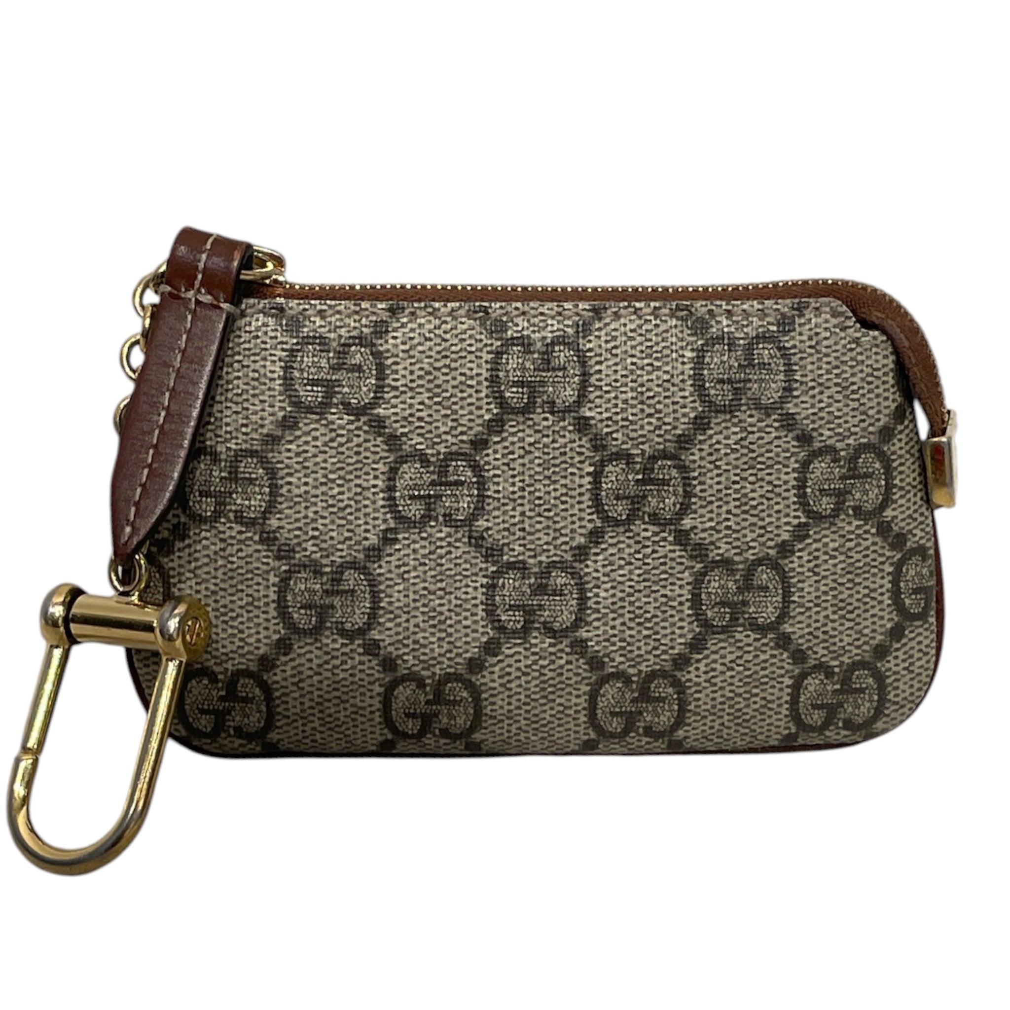 GUCCI/Coin Wallet/Monogram/Leather/BRW/GG SUPREME KEY CASE view 1