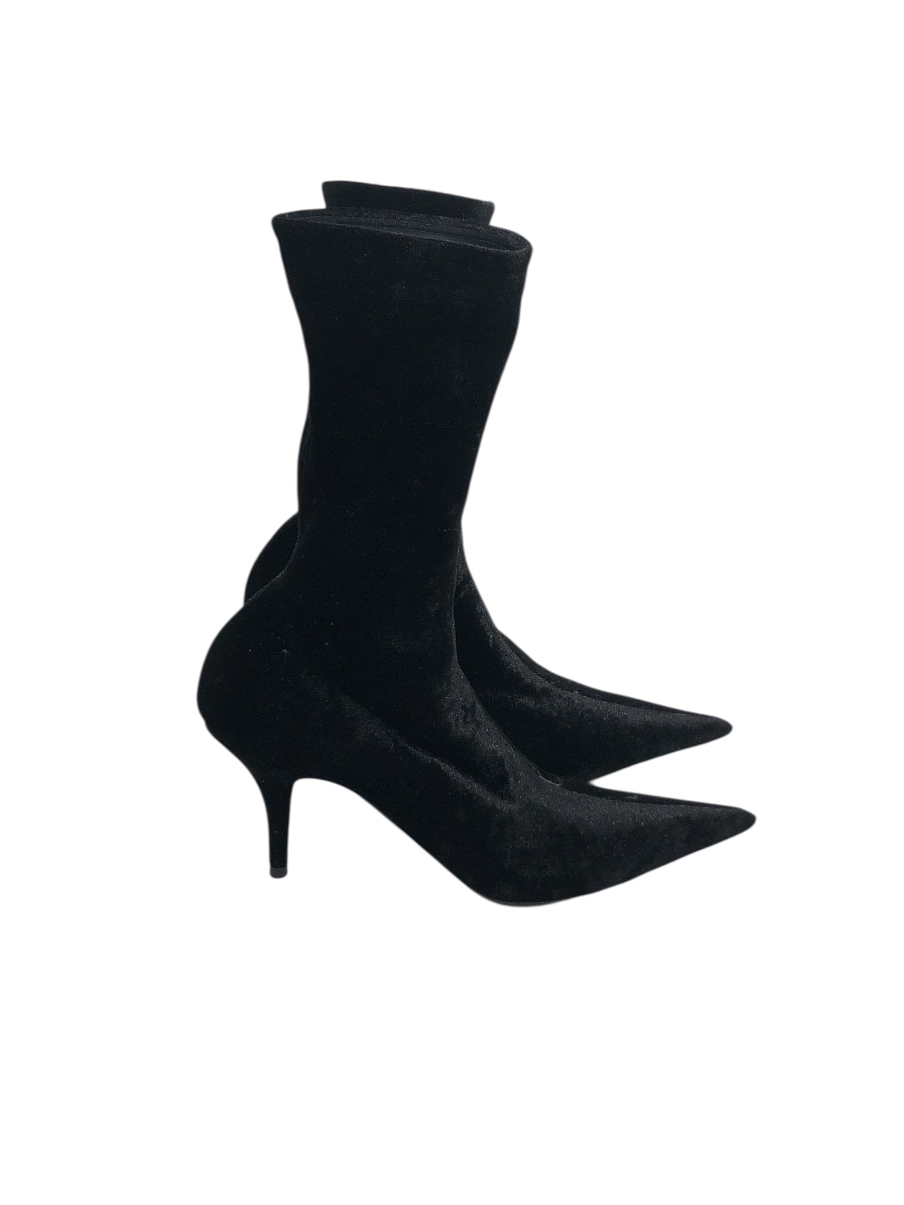 BALENCIAGA/Heels/EU 36.5/Velour/BLK/V-Tip/ view 3