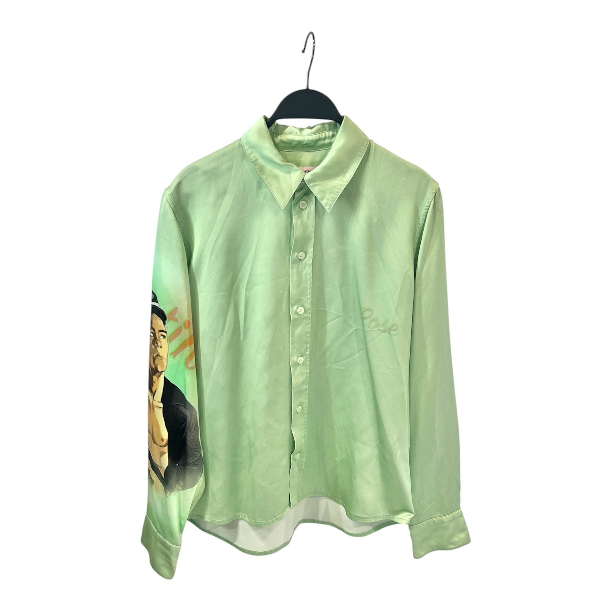 MARTINE ROSE/LS Shirt/XS/Silk/GRN/Long Length/All Over Print/SPRING 2021 view 1