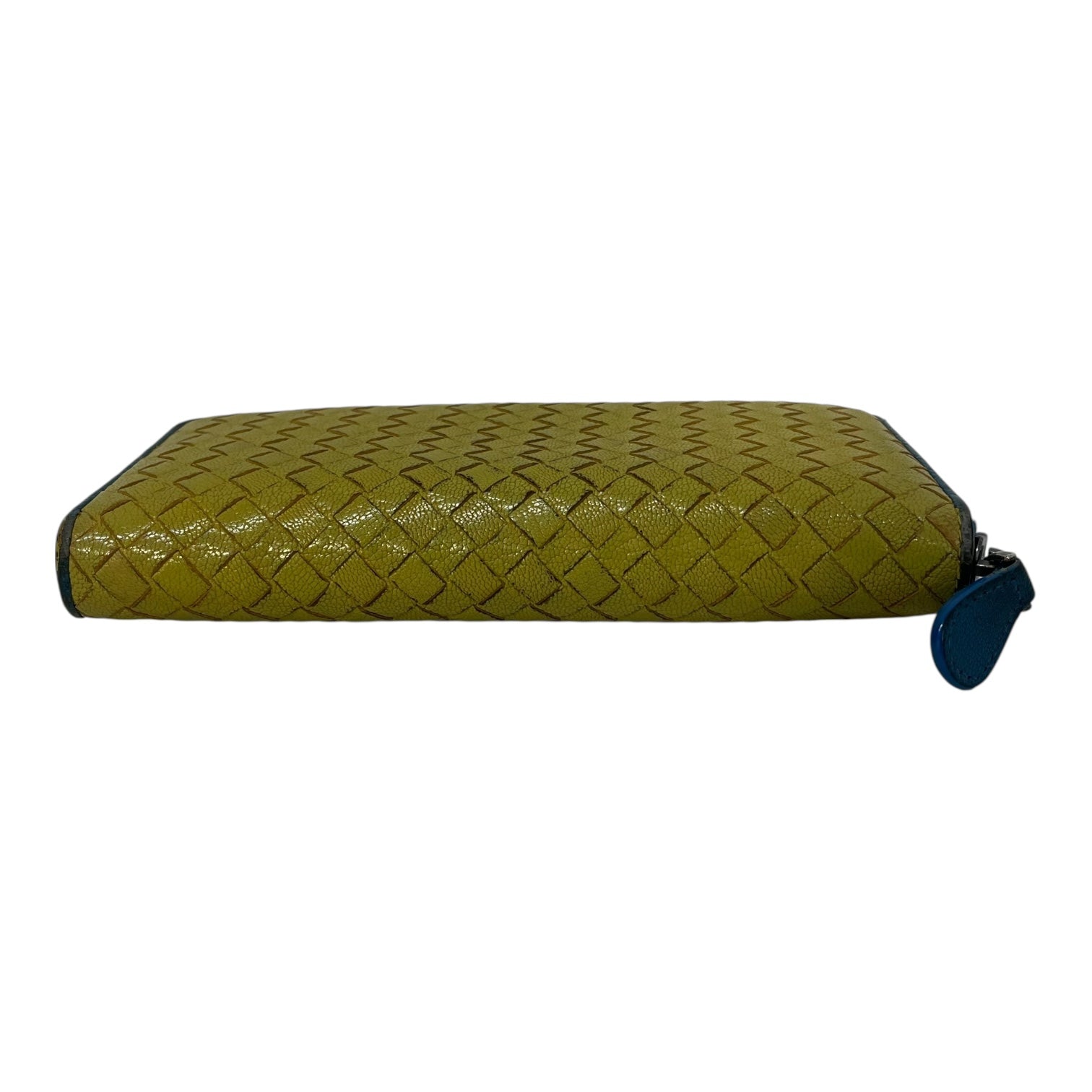 BOTTEGA VENETA/Long Wallet/Leather/GRN/Blue Interior view 4