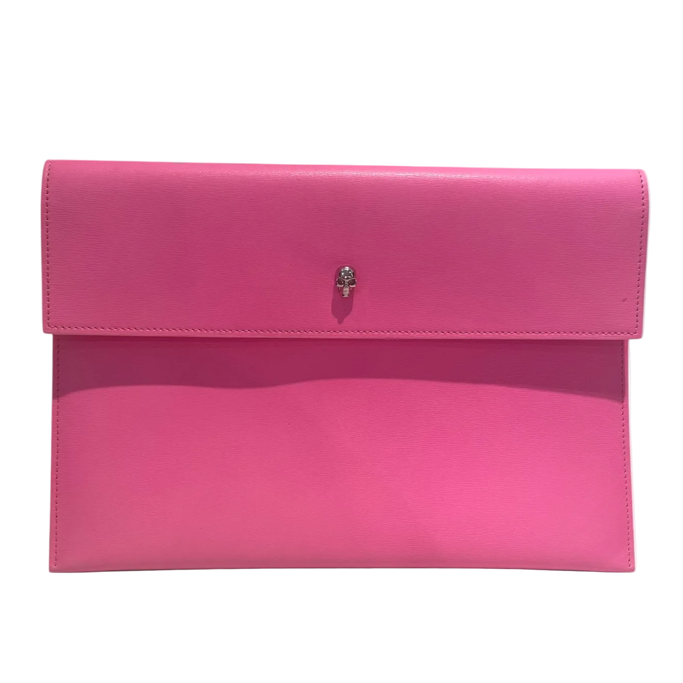 Alexander McQueen/Pouch/Leather/PNK/skull clasp envelope clutch view 1