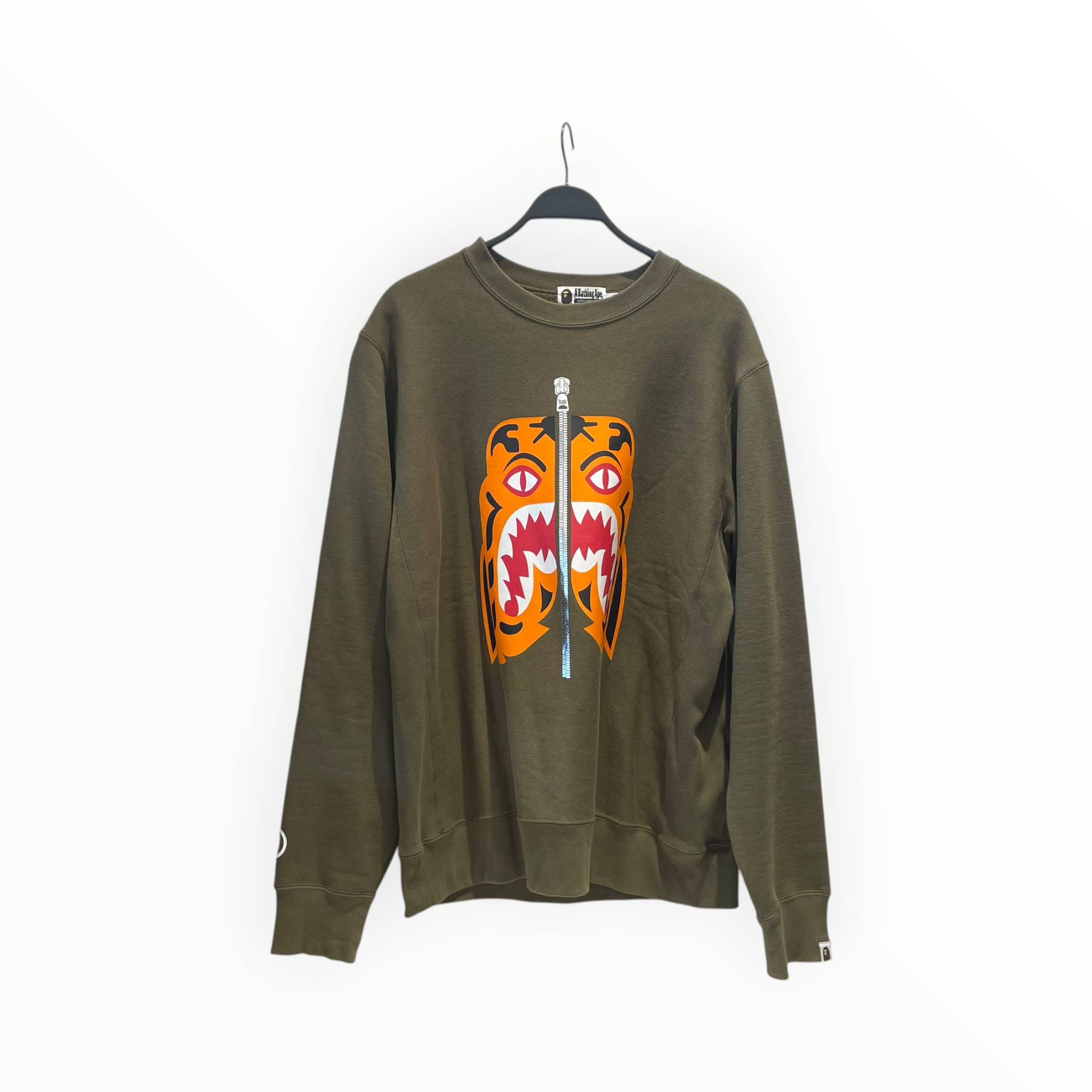 A BATHING APE/Sweatshirt/2X/Graphic/Cotton/GRN/tiger crewneck view 1