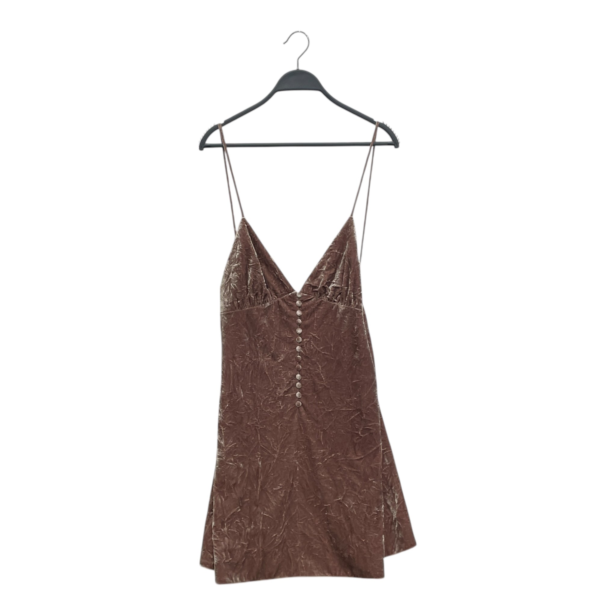 SAINT LAURENT/SL Dress/40/Velour/KHK/CRUSHED VELOUR NGHT DRESS view 1