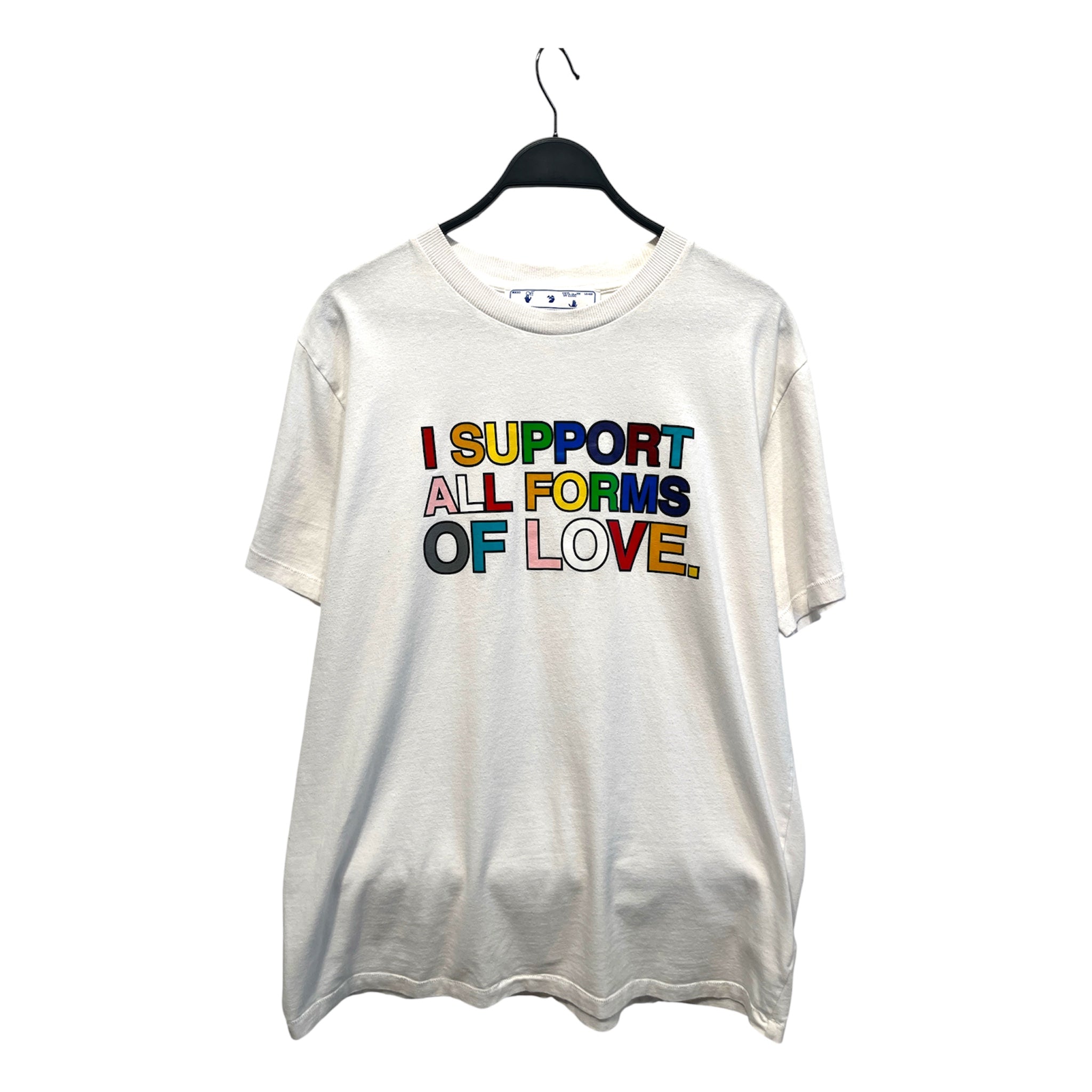 OFF-WHITE/T-Shirt/L/Cotton/WHT/I SUPPORT ALL FORMS OF LOVE view 1