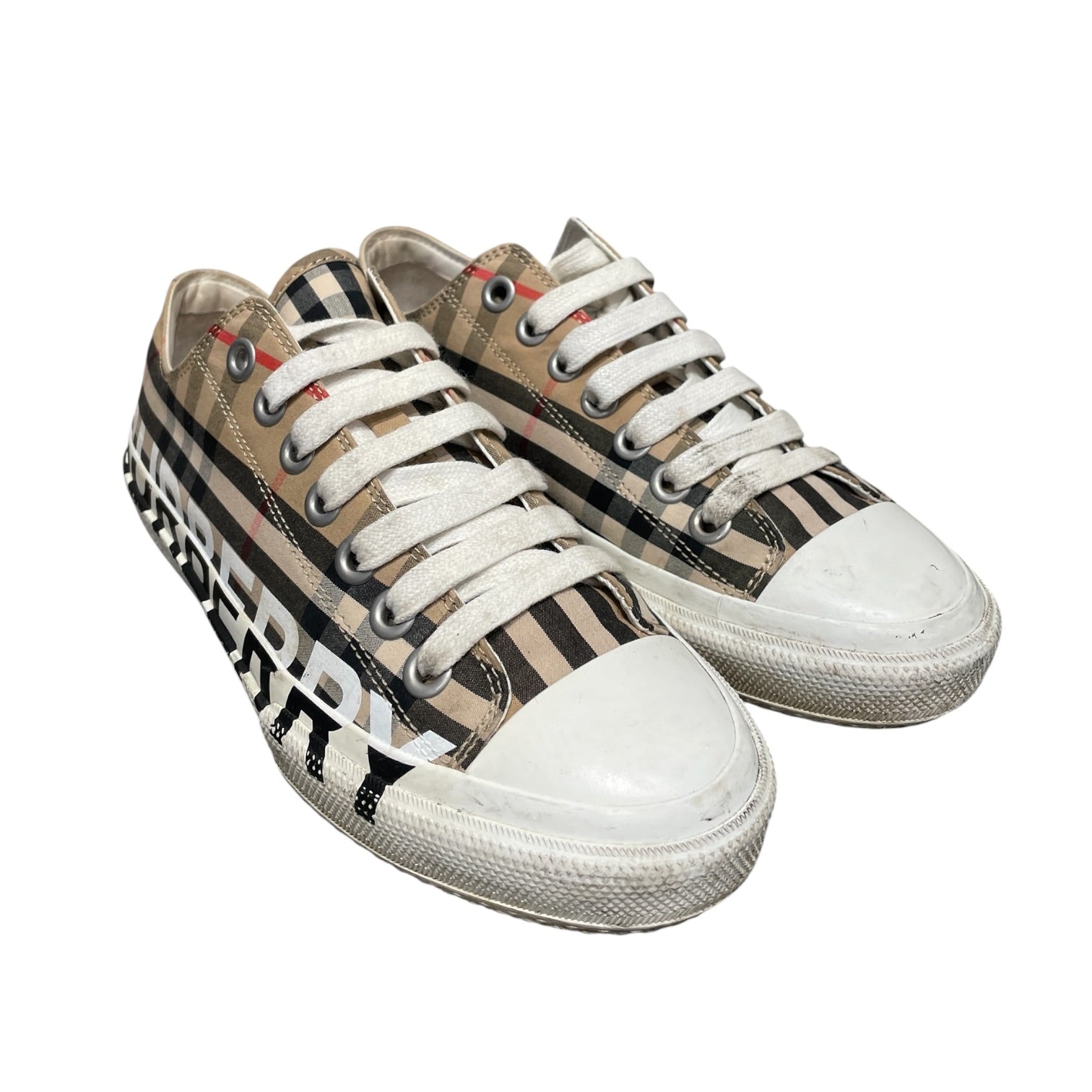 BURBERRY LONDON/Low-Sneakers/EU 37.5/Plaid/BEG/BURBERRY JACK VINTAGE CHECK view 1
