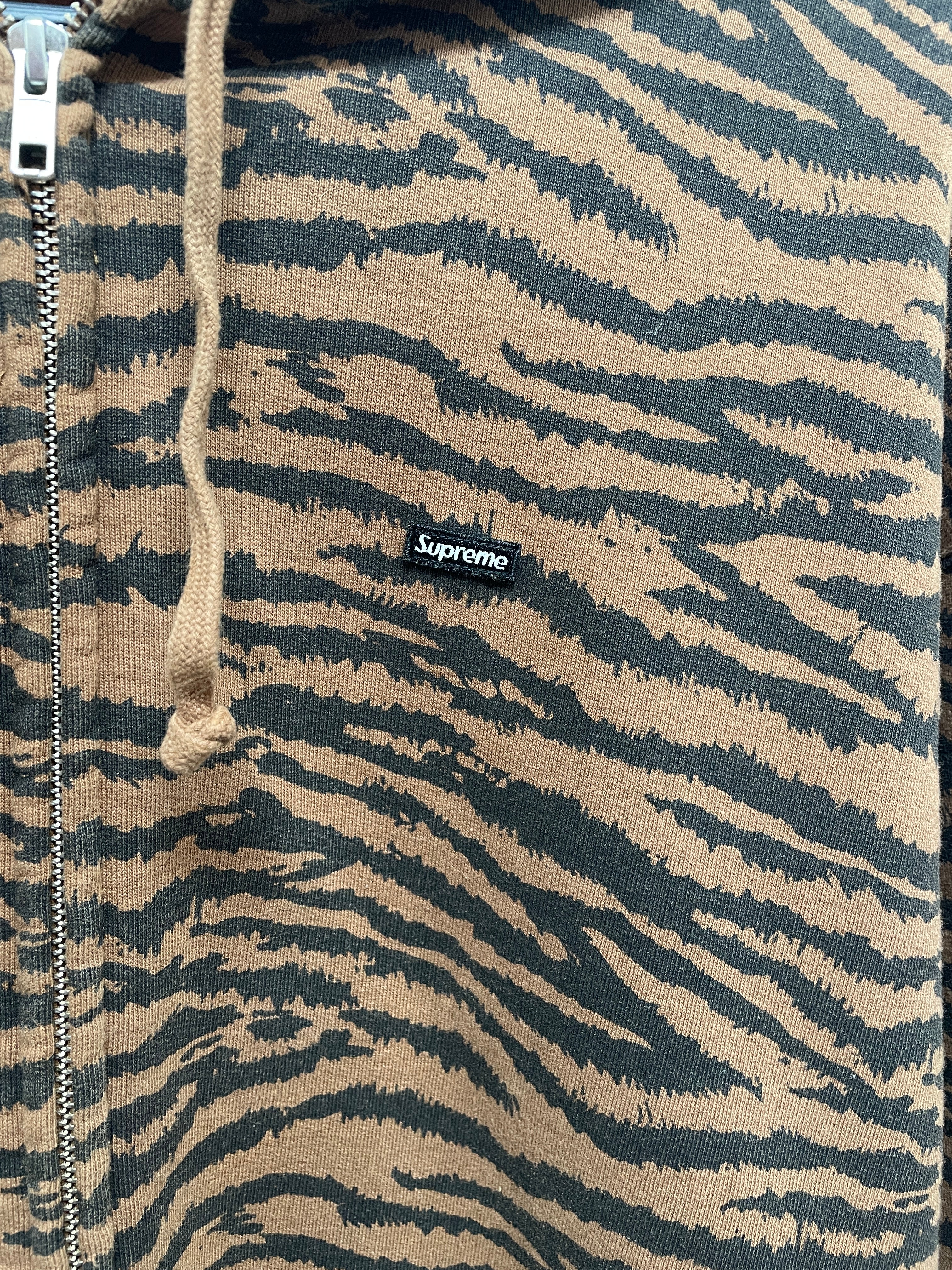Supreme/Hoodie/L/Animal Pattern/Cotton/BRW/BLK TIGER STRIPES/BLK LOGO BOX view 2