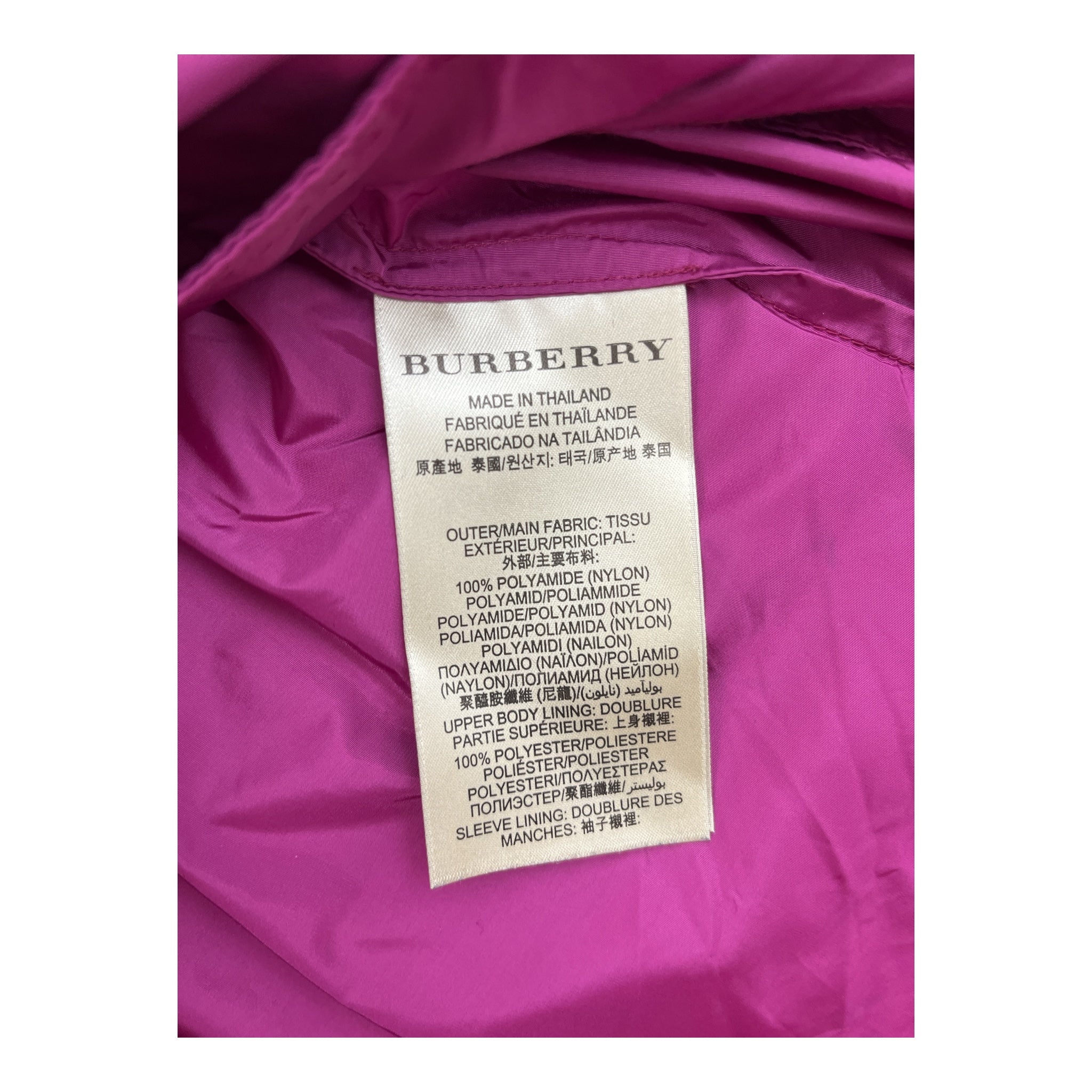 BURBERRY BRIT/Trench Coat/10/Nylon/PPL/RAIN TRENCH INNER PLAID NECK view 4