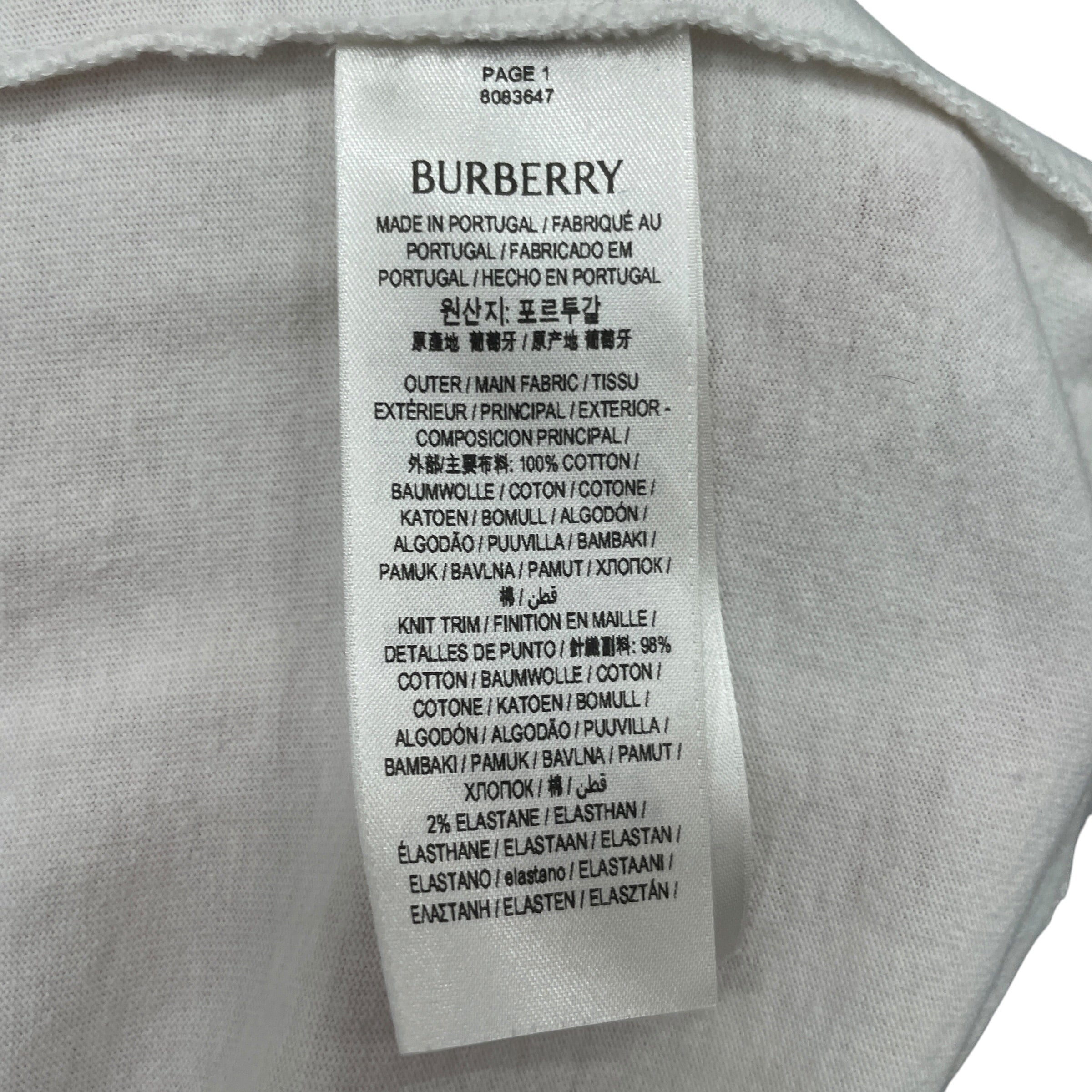 BURBERRY/T-Shirt/M/Cotton/WHT/LOGO ROSE EMBROIDERY view 4
