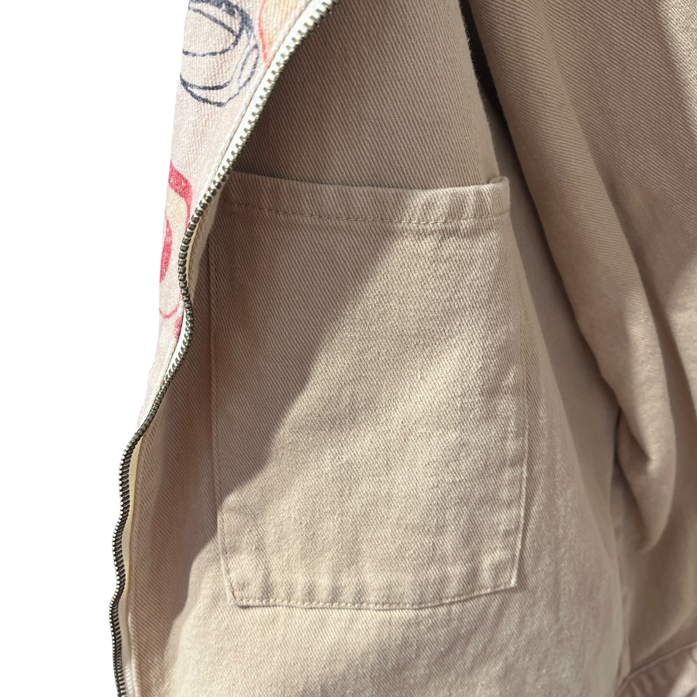 RYOKO RAIN/Denim Jkt/L/Cotton/BEG/Single Breasted/All Over Print/Athletic Streetwear Hoop Jkt view 11