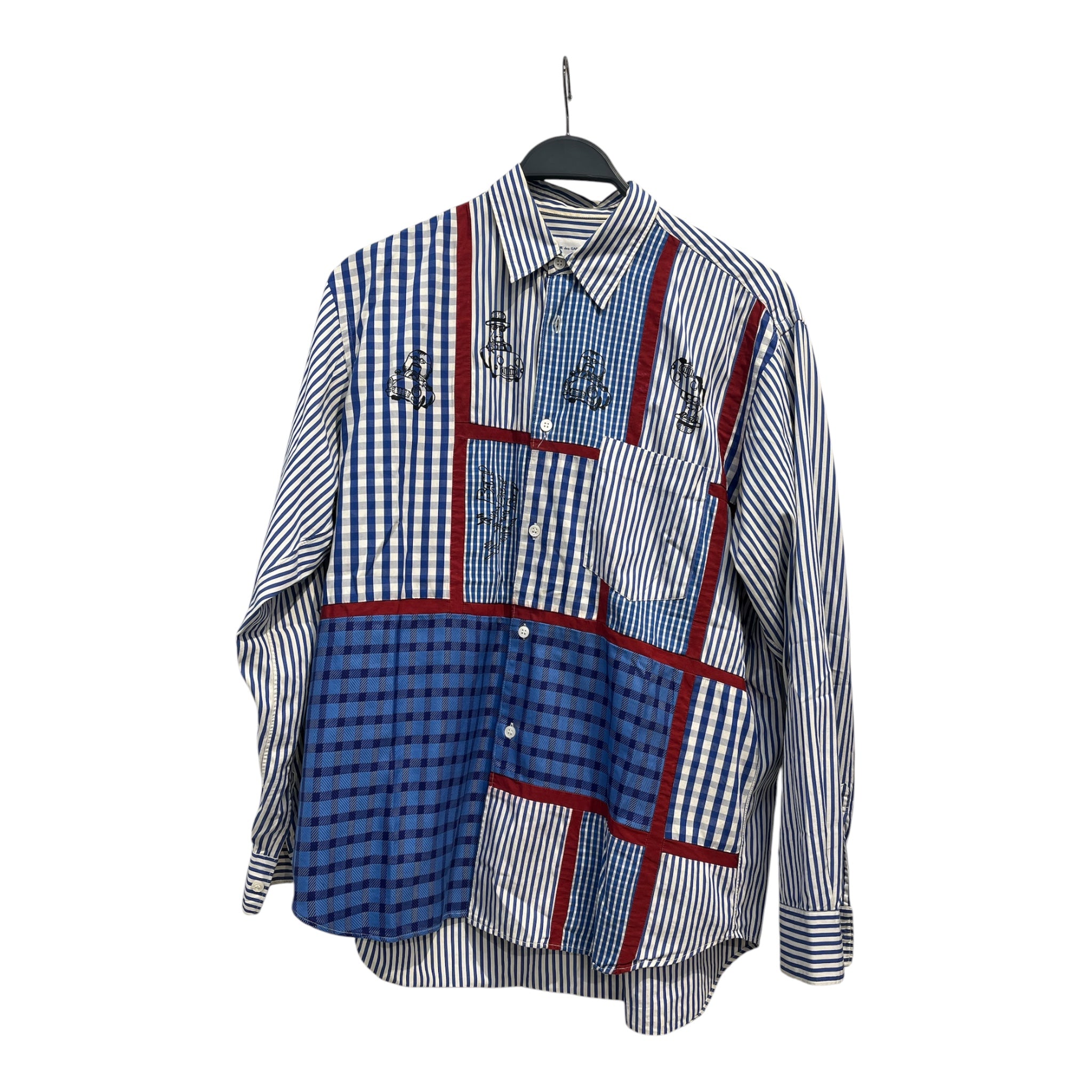 COMME des GARCONS SHIRT/LS Shirt/S/Cotton/BLU/All Over Print/bam bam bam guys in cars view 1