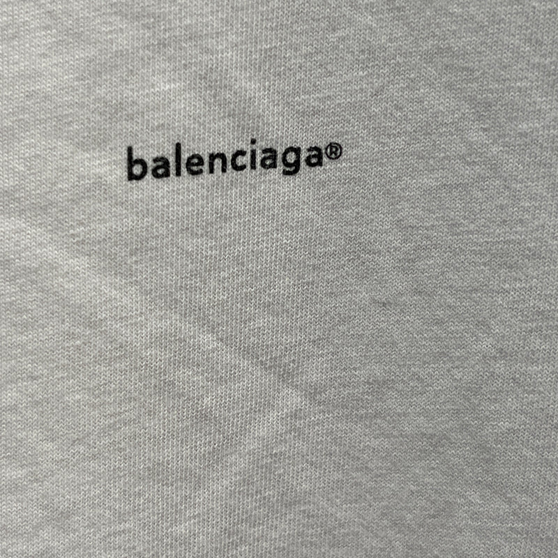 BALENCIAGA/T-Shirt/XS/Cotton/WHT/small logo front /spots