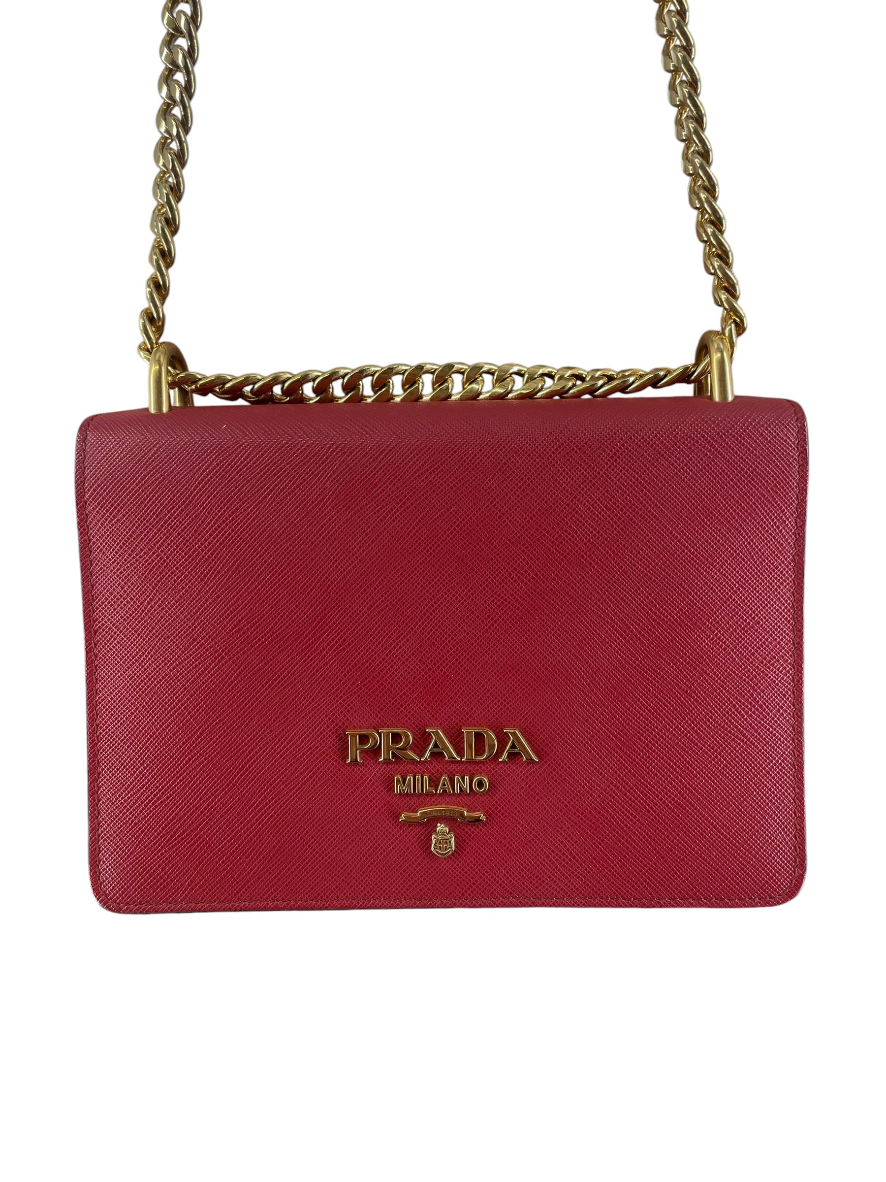 PRADA/Cross Body Bag/Leather/BRD/SAFFIANO VERNICE SHOULDER BAG view 3
