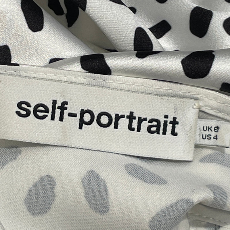 self-portrait/Blouse/4/All Over Print/Silk/WHT/Polka Dotted LS Blouse