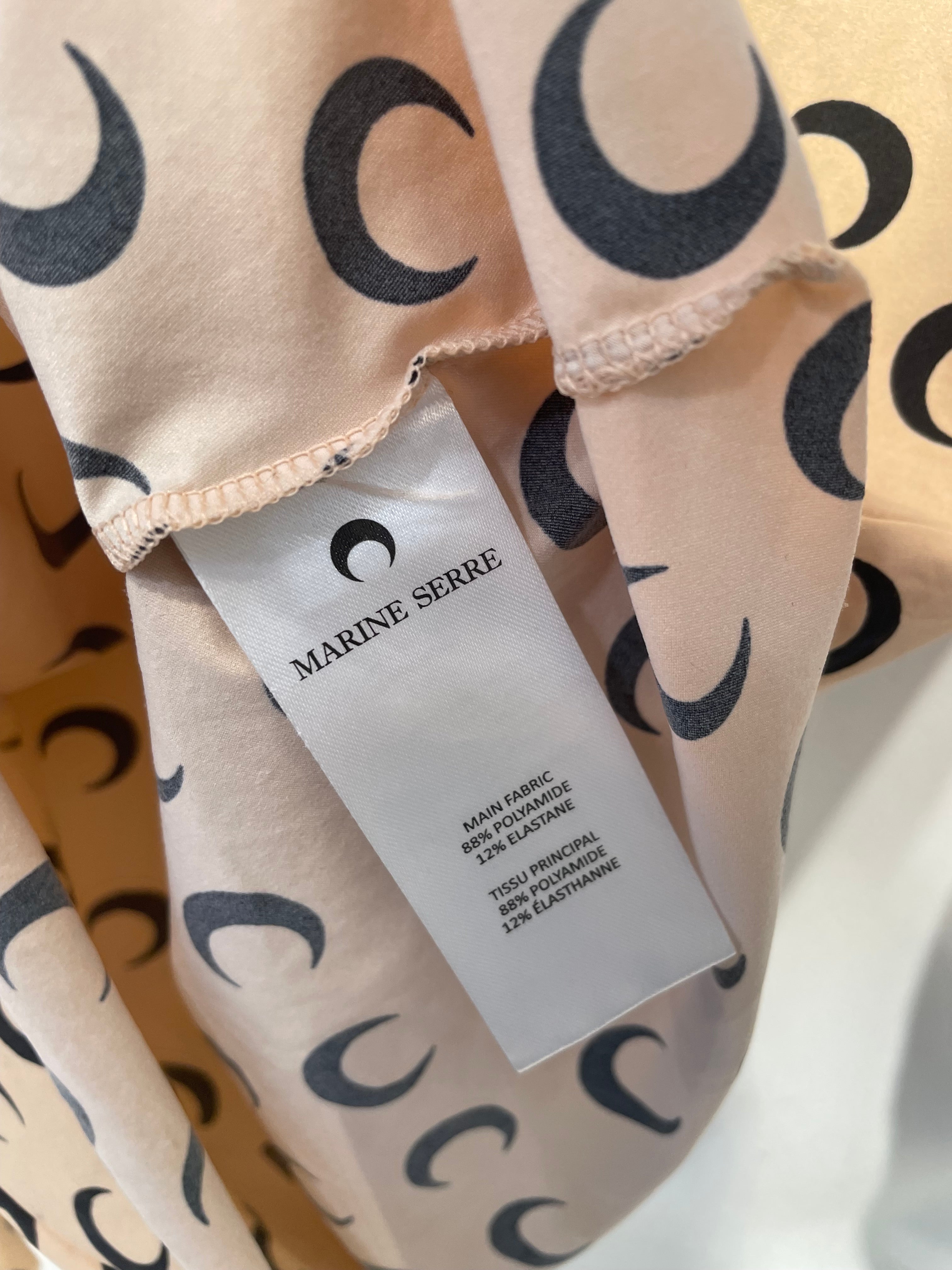 MARINE SERRE/LS Shirt/M/All Over Print/Polyester/BEG/CRESENT PRINT view 4