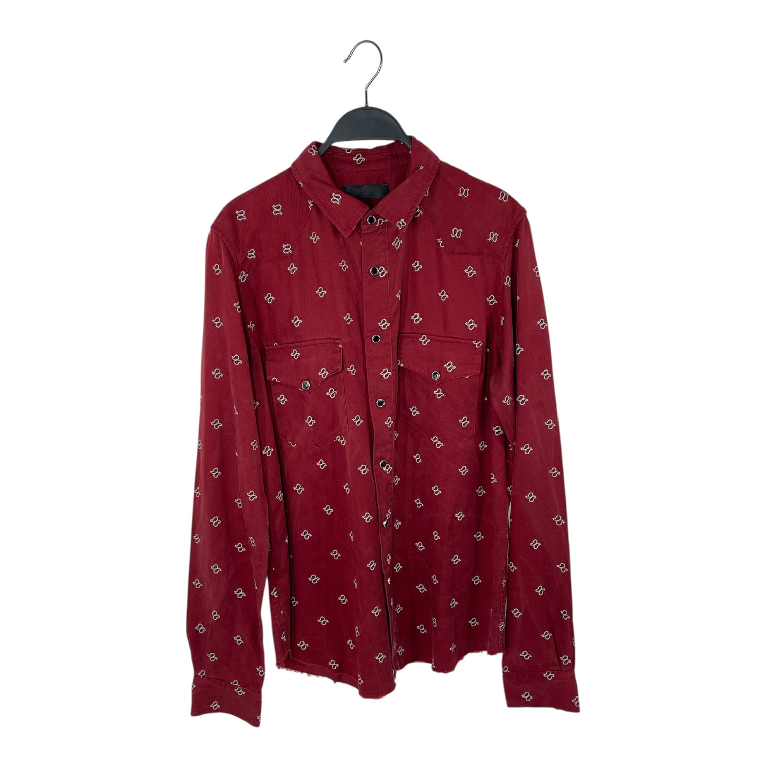 AMIRI/Shirt/S/Cotton/RED/All Over Print/black pearl buttons view 1