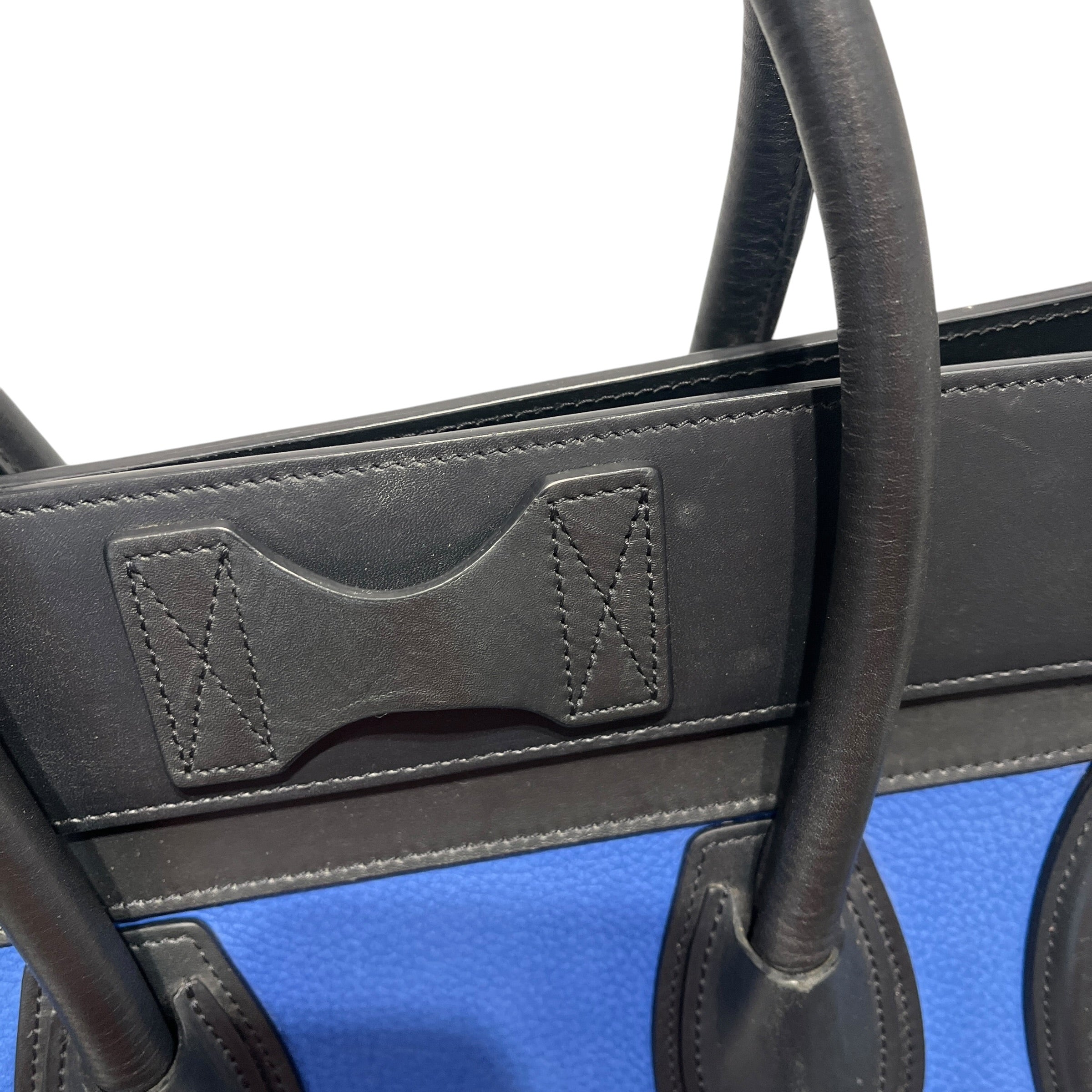 CELINE/Tote Bag/Border/Leather/BLU/Mini Luggage Tote in Blue view 14