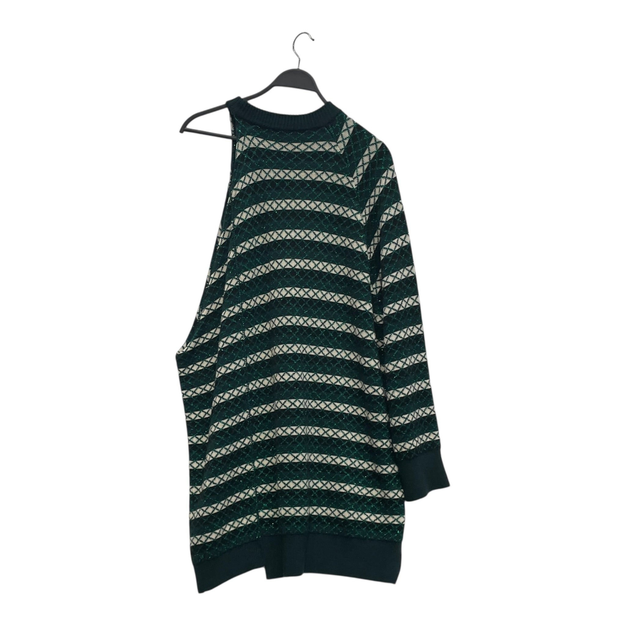 RAF SIMONS/Sweater/S/Stripe/Wool/GRN/ONE SLEEVE ARCYLIC CHECK view 2