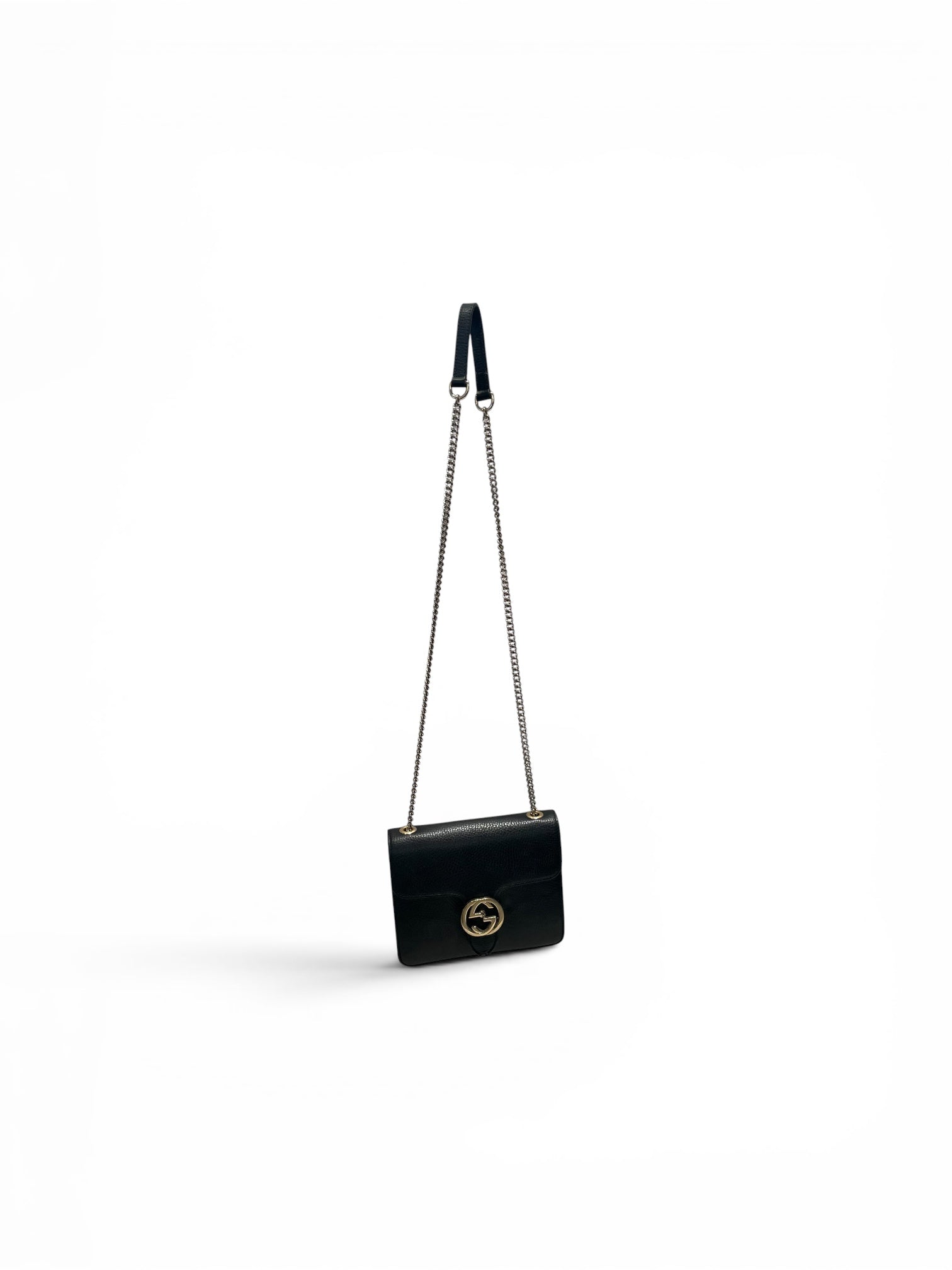 GUCCI/Cross Body Bag/Leather/BLK/G Chain Shoulder BAg view 1