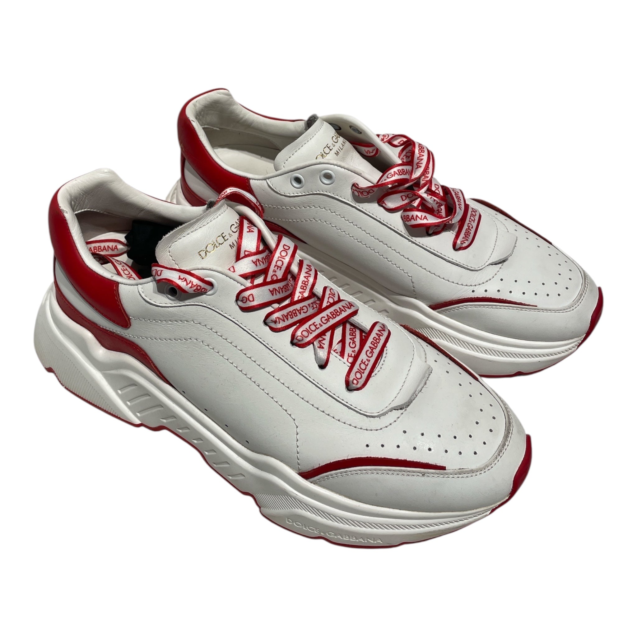 DOLCE&GABBANA/Low-Sneakers/US 9/Leather/WHT/Daymaster RED?WHT Sneaker view 1