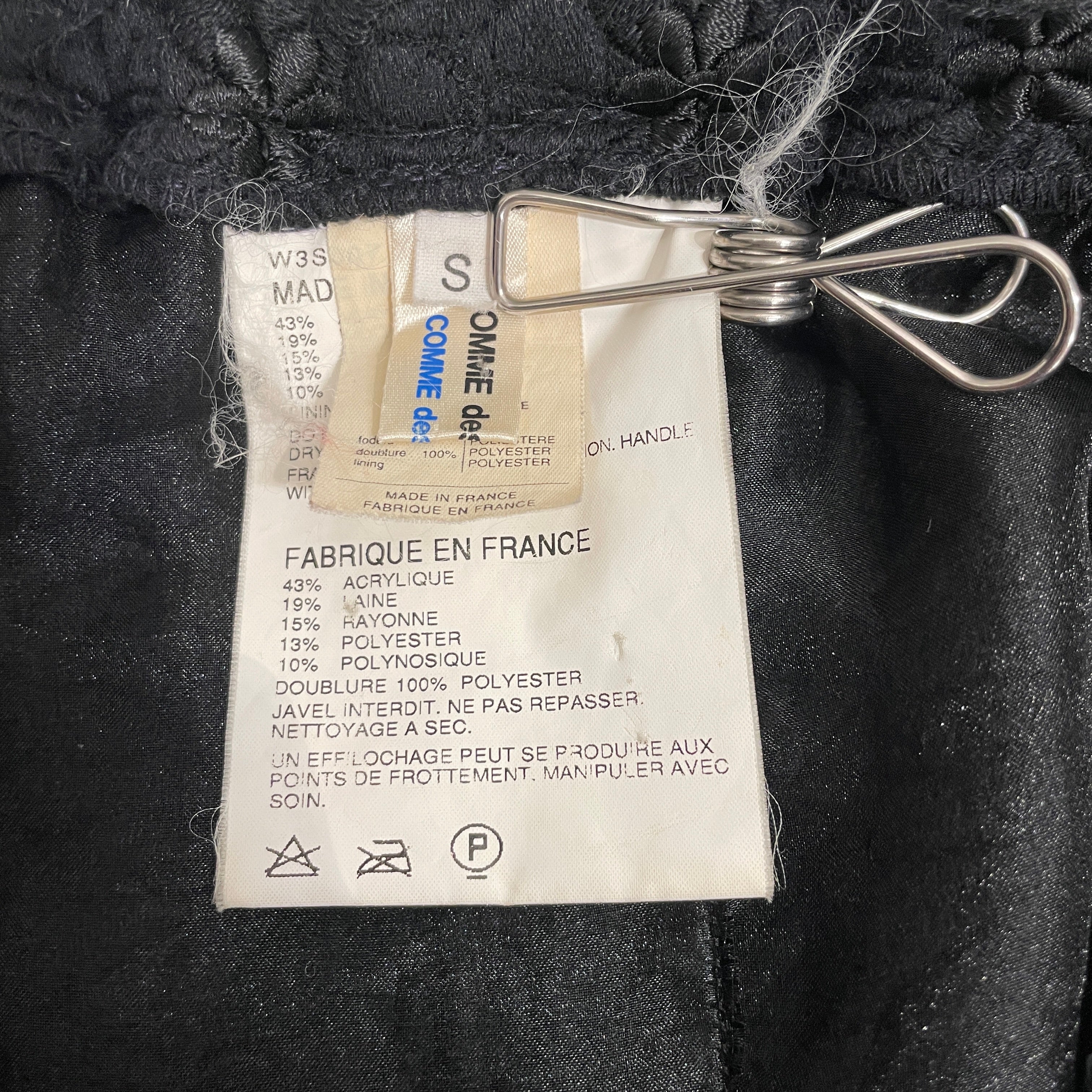 COMME des GARCONS COMME des GARCONS///Skirt/S/Floral Pattern/Acrylic/BLK//W [Designers] Design/ view 3