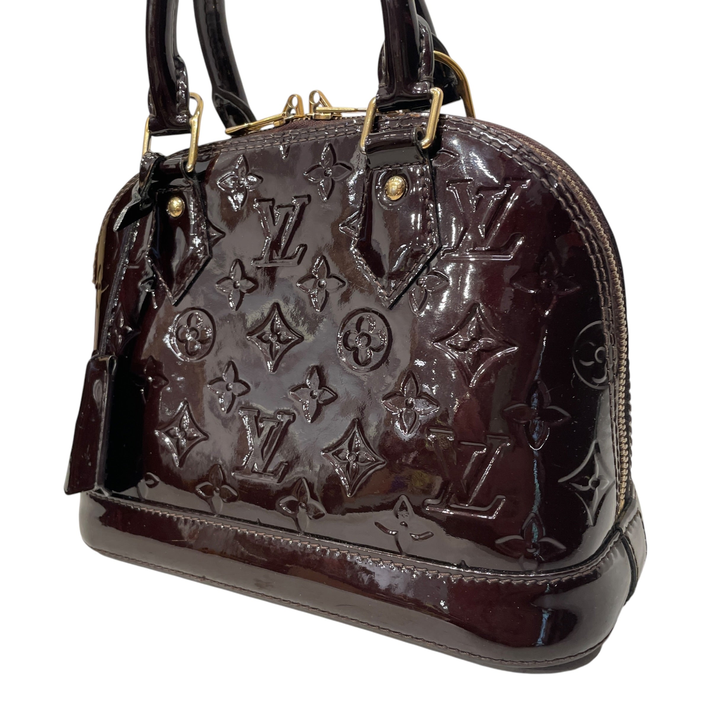 LOUIS VUITTON/Cross Body Bag/Monogram/Leather/BRD/VERNIS ALMA BB view 3